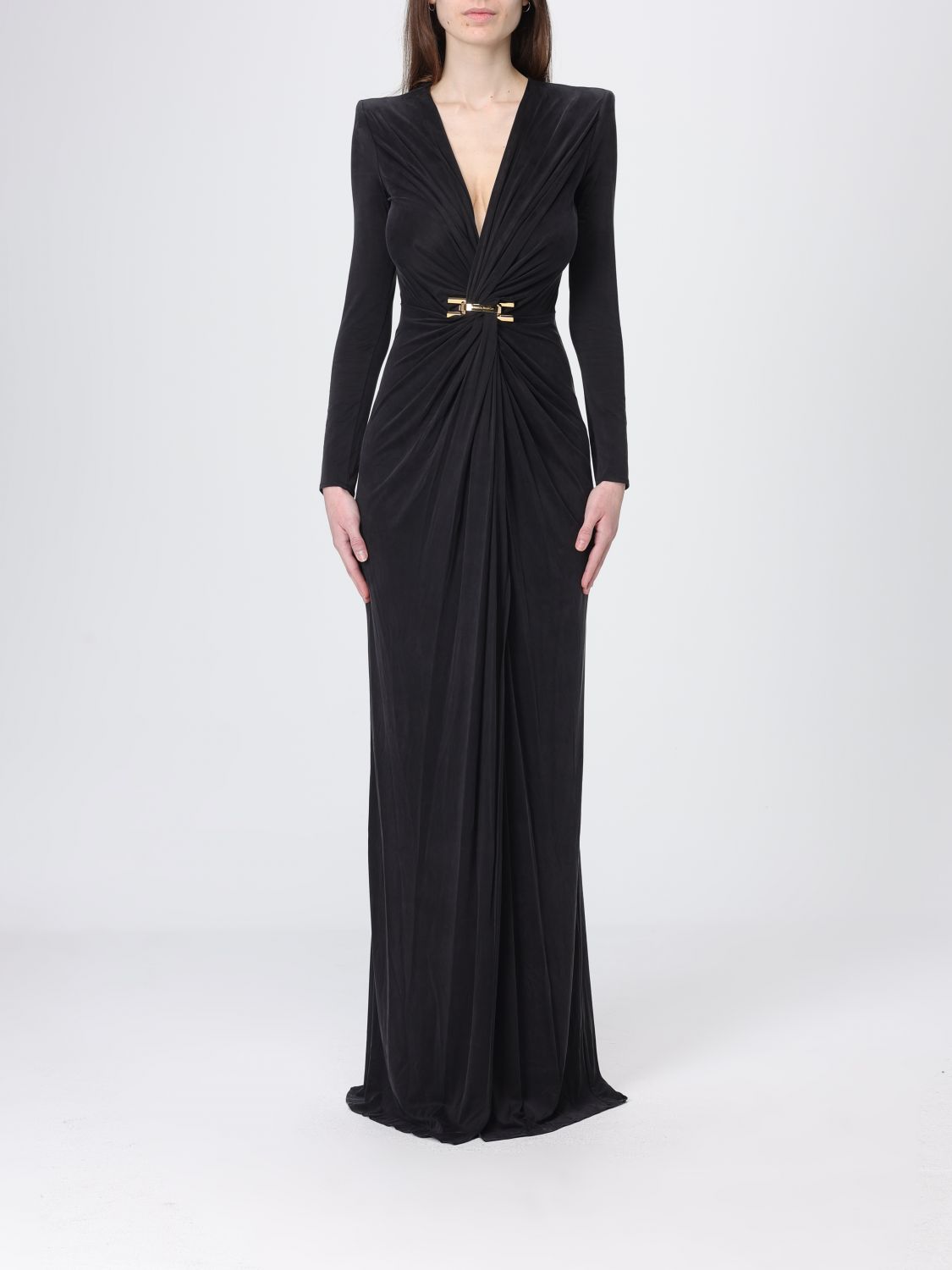 Elisabetta Franchi Long Dress in Stretch Cupro