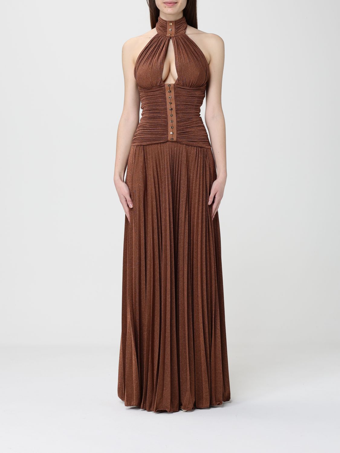 Dress ELISABETTA FRANCHI Woman color Leather