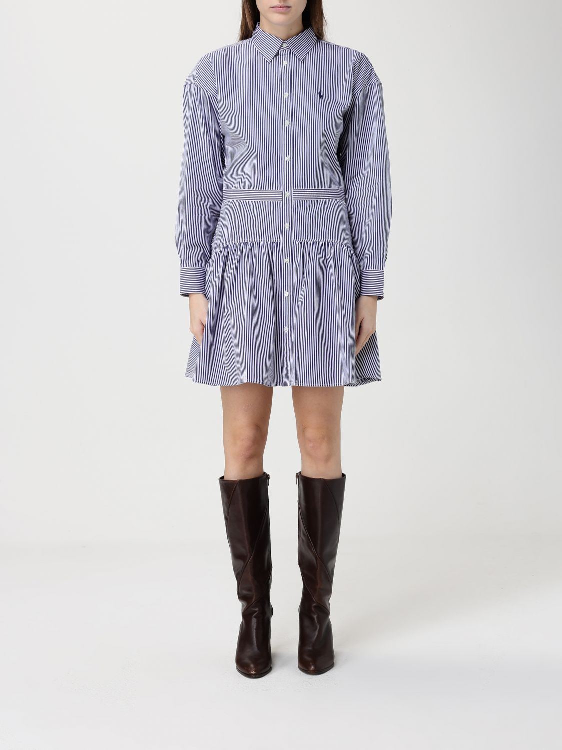 POLO RALPH LAUREN Striped Cotton Shirtdress