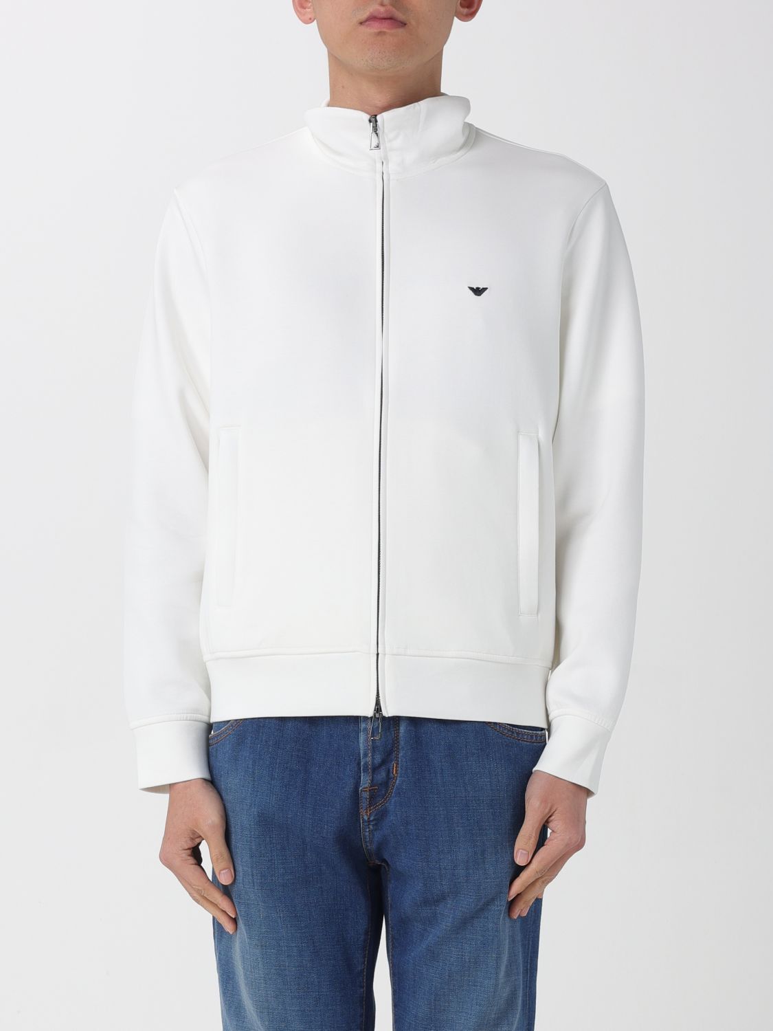 EMPORIO ARMANI Baumwollmischgewebe-Sweatshirt mit Reißverschluss