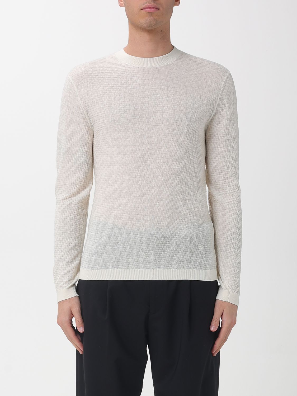 EMPORIO ARMANI Rundhals-Pullover aus Schurwolle