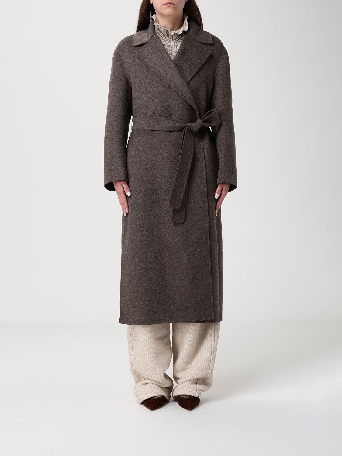 's Max Mara Virgin Wool Coat In Brown