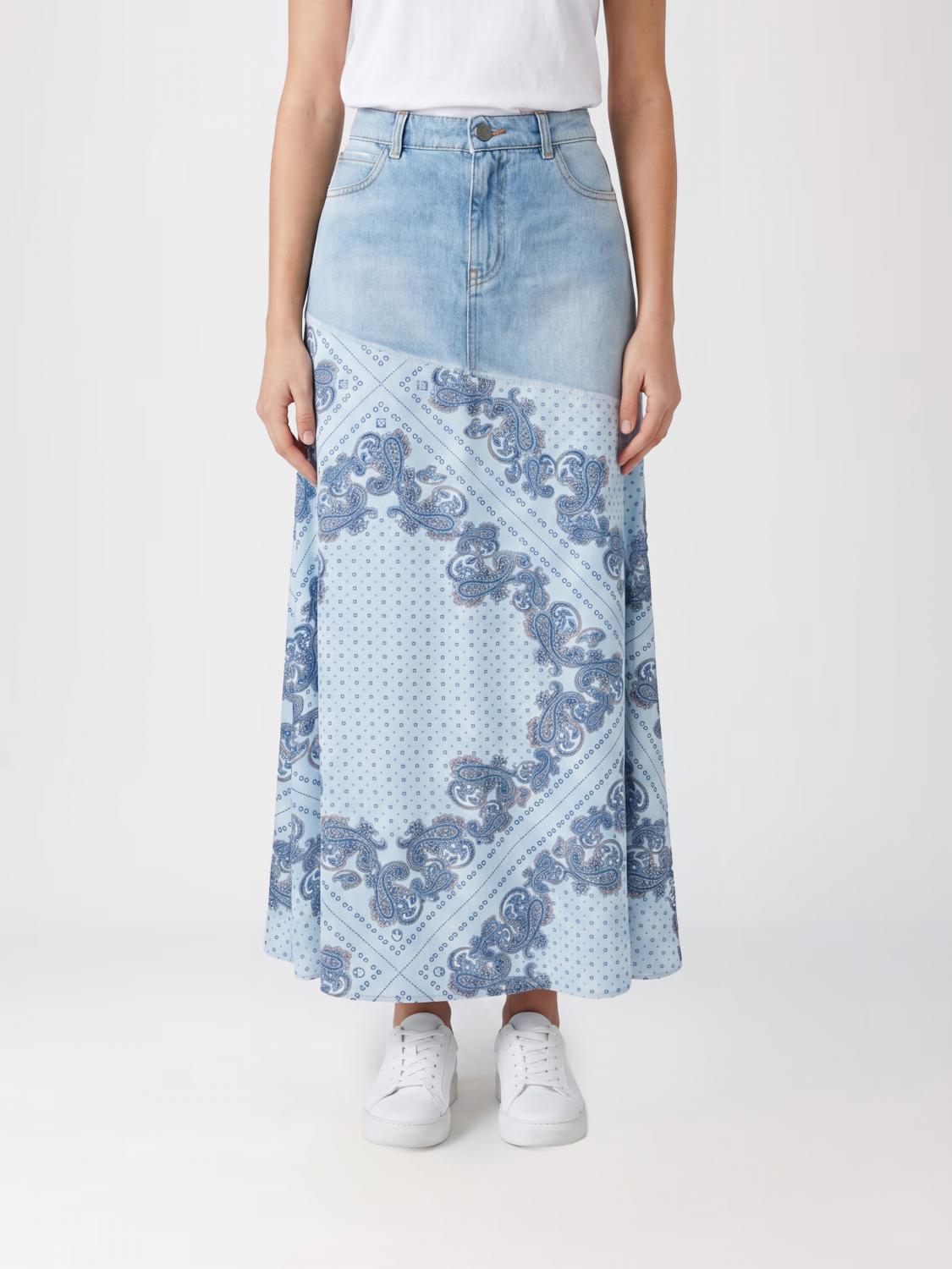 PINKO Skirt Woman color Gnawed Blue