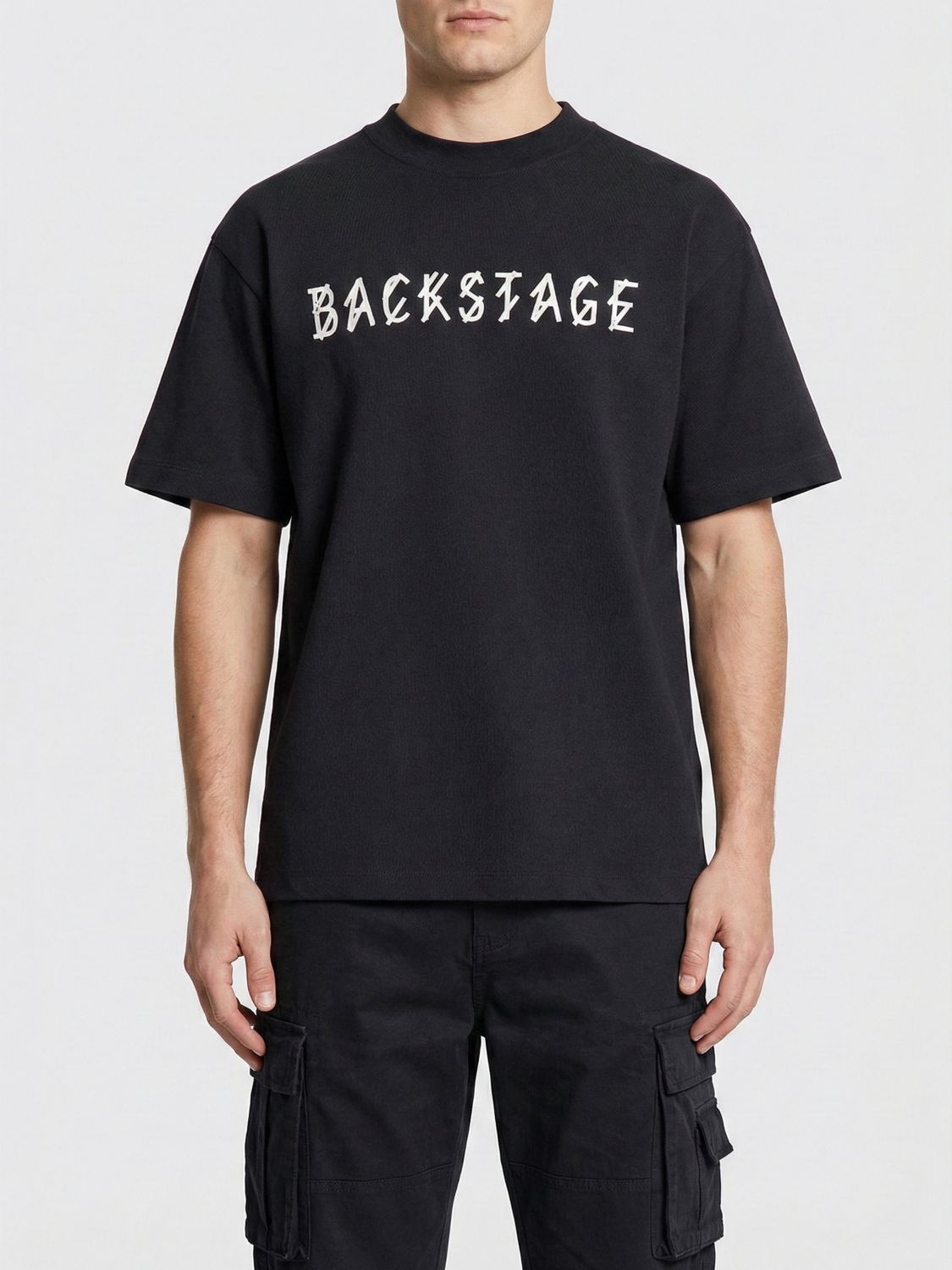 44 LABEL GROUP Baumwoll-T-Shirt mit Maxi-Logo