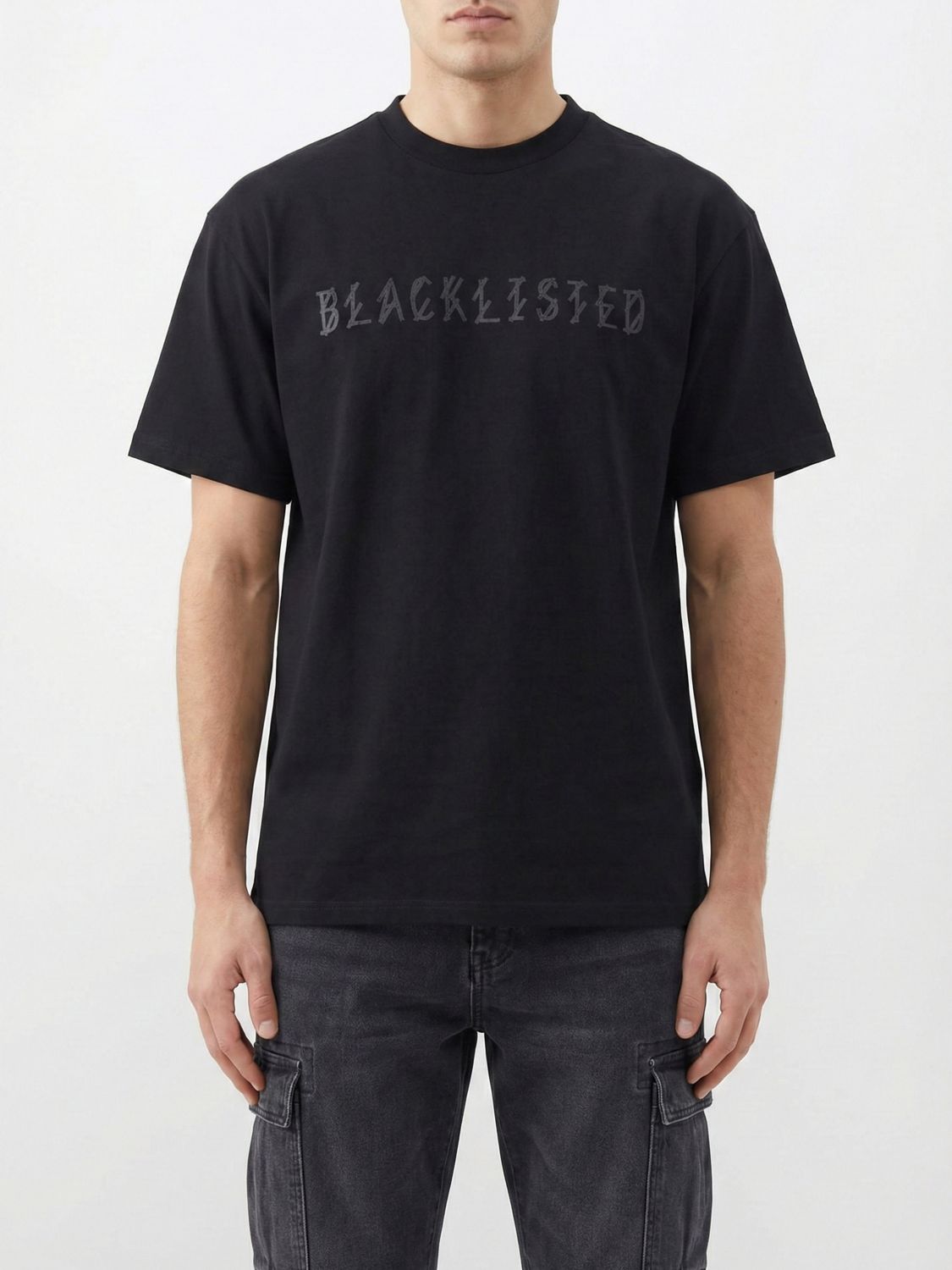 44 Label Group Maxi Logo Cotton T-shirt In Black
