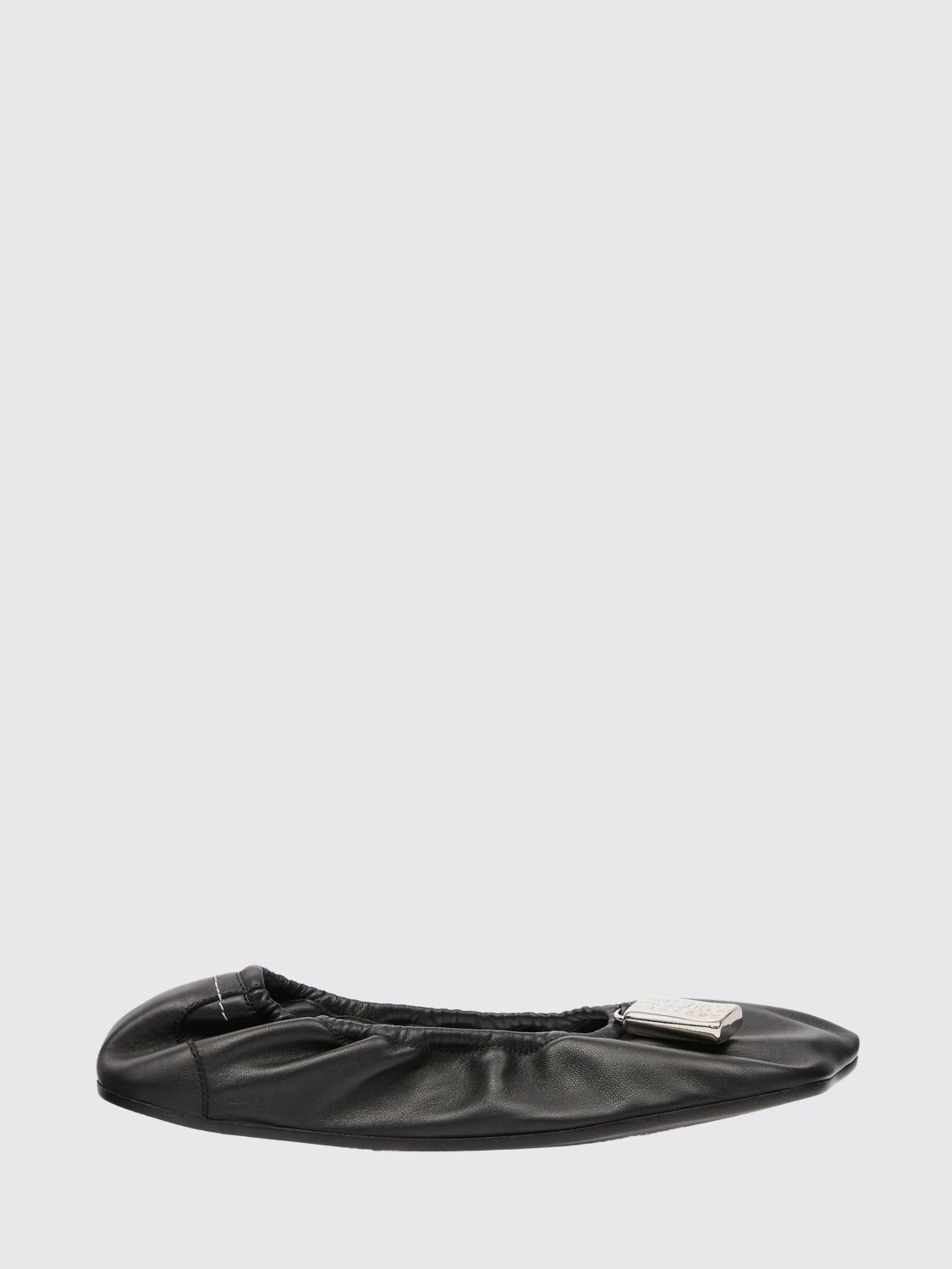 Mm6 Maison Margiela Damen Schwarz Leather Ballerina
