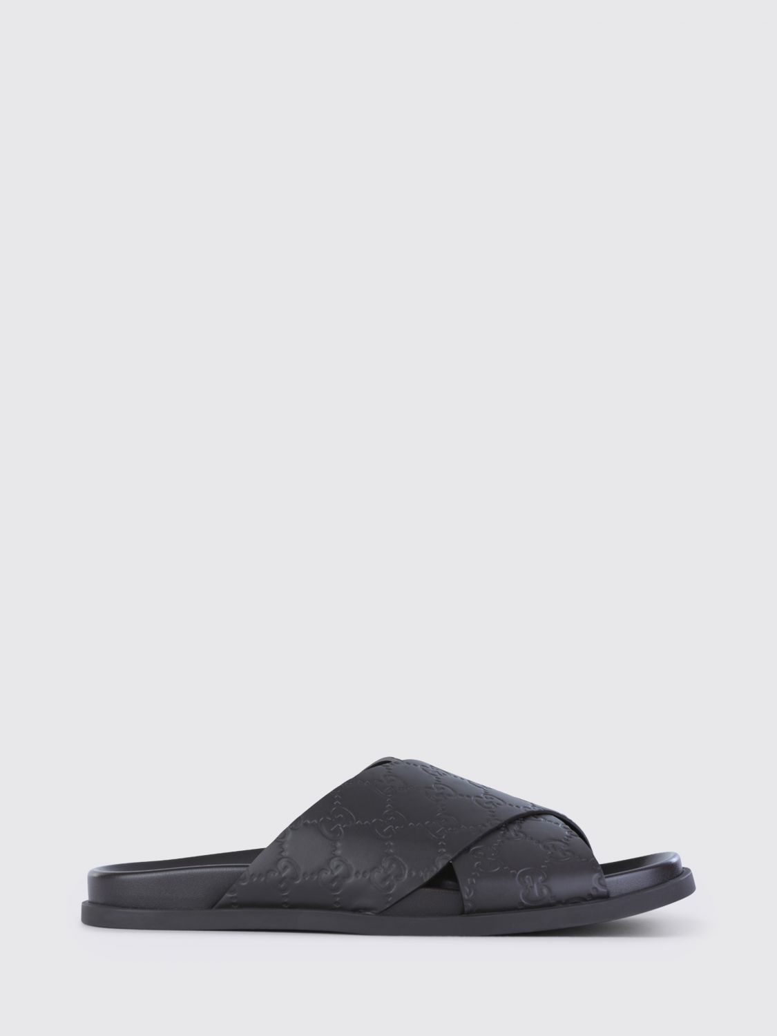 GUCCI Sandalo in pelle con monogram GG