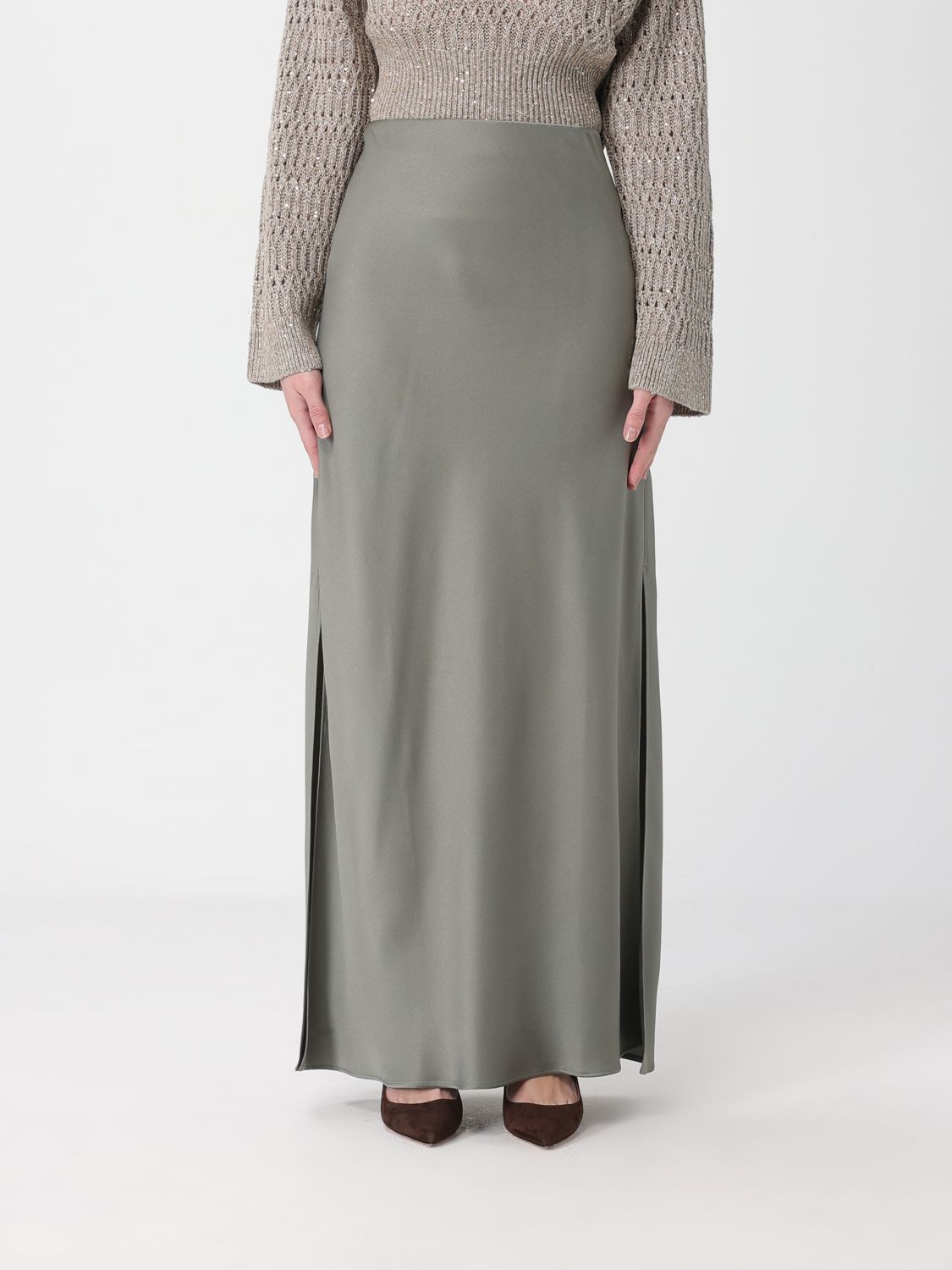 BRUNELLO CUCINELLI BRUNELLO CUCINELLI Long Satin Skirt　BRUNELLO CUCINELLI ロングサテンスカート
