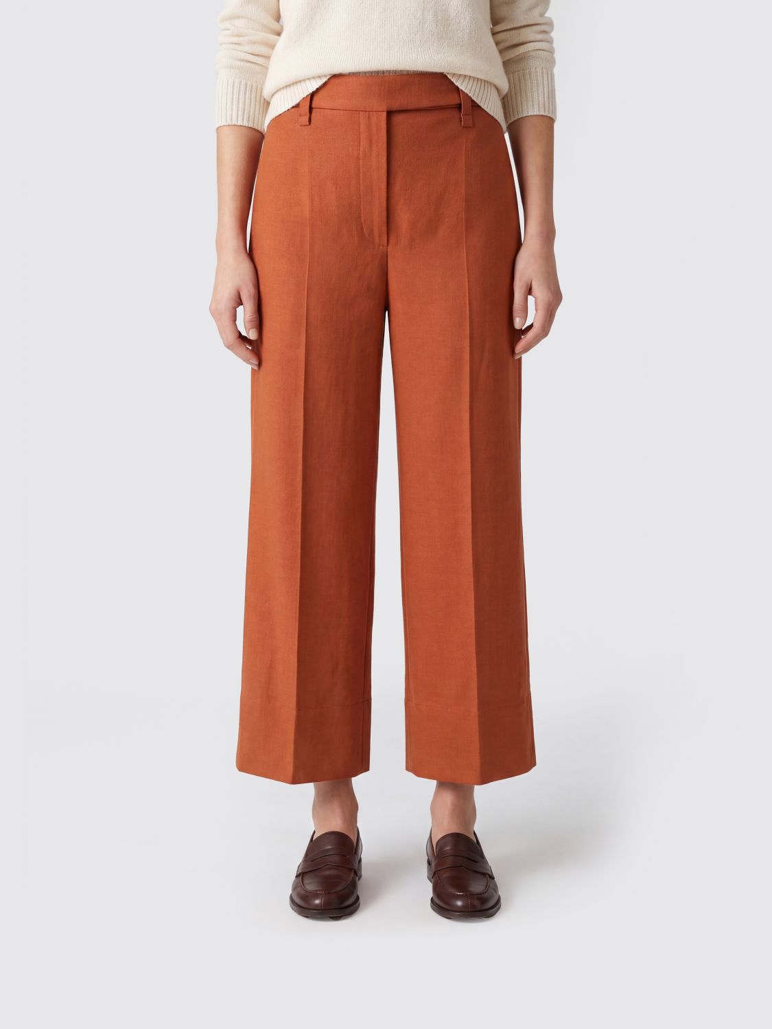 BRUNELLO CUCINELLI Pantaloni cropped in cotone stretch