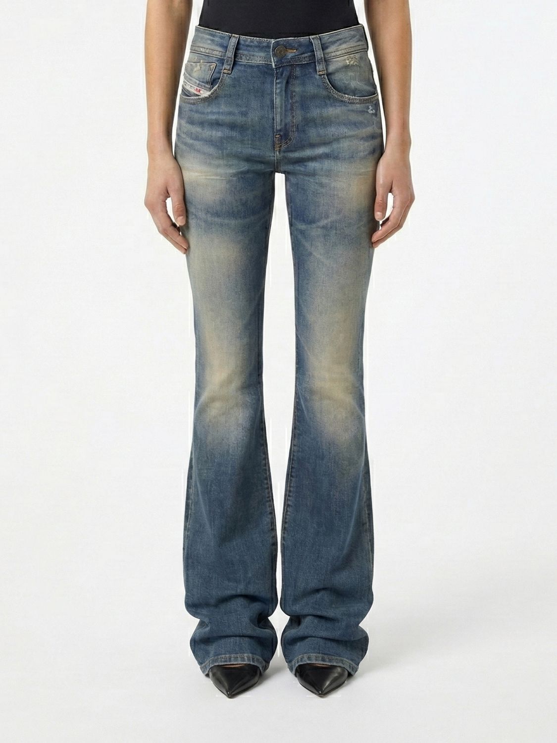 Diesel D-Ebbey Flared Jeans in Stretch Denim