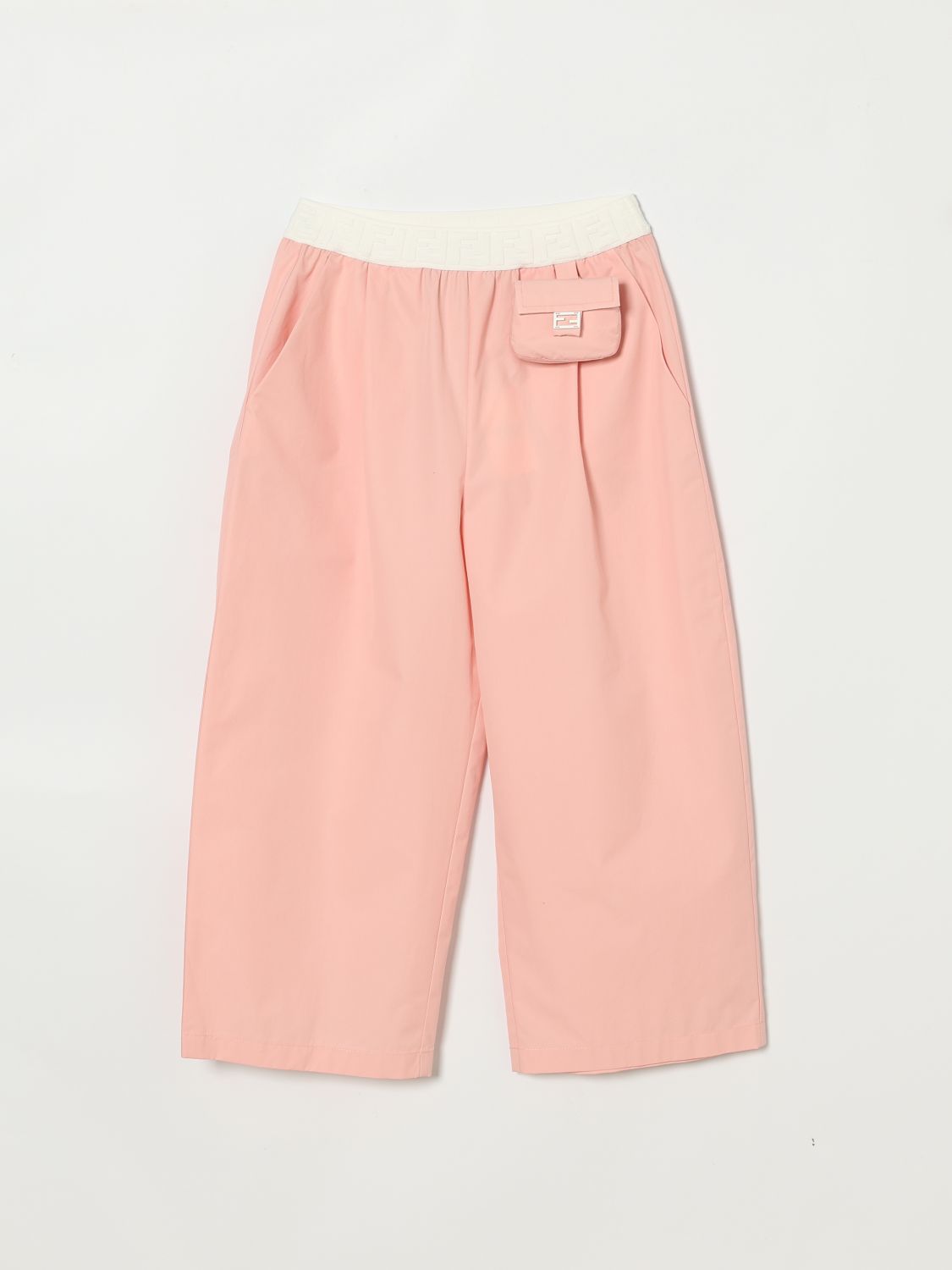 FENDI Pantaloni in cotone con pochette FF