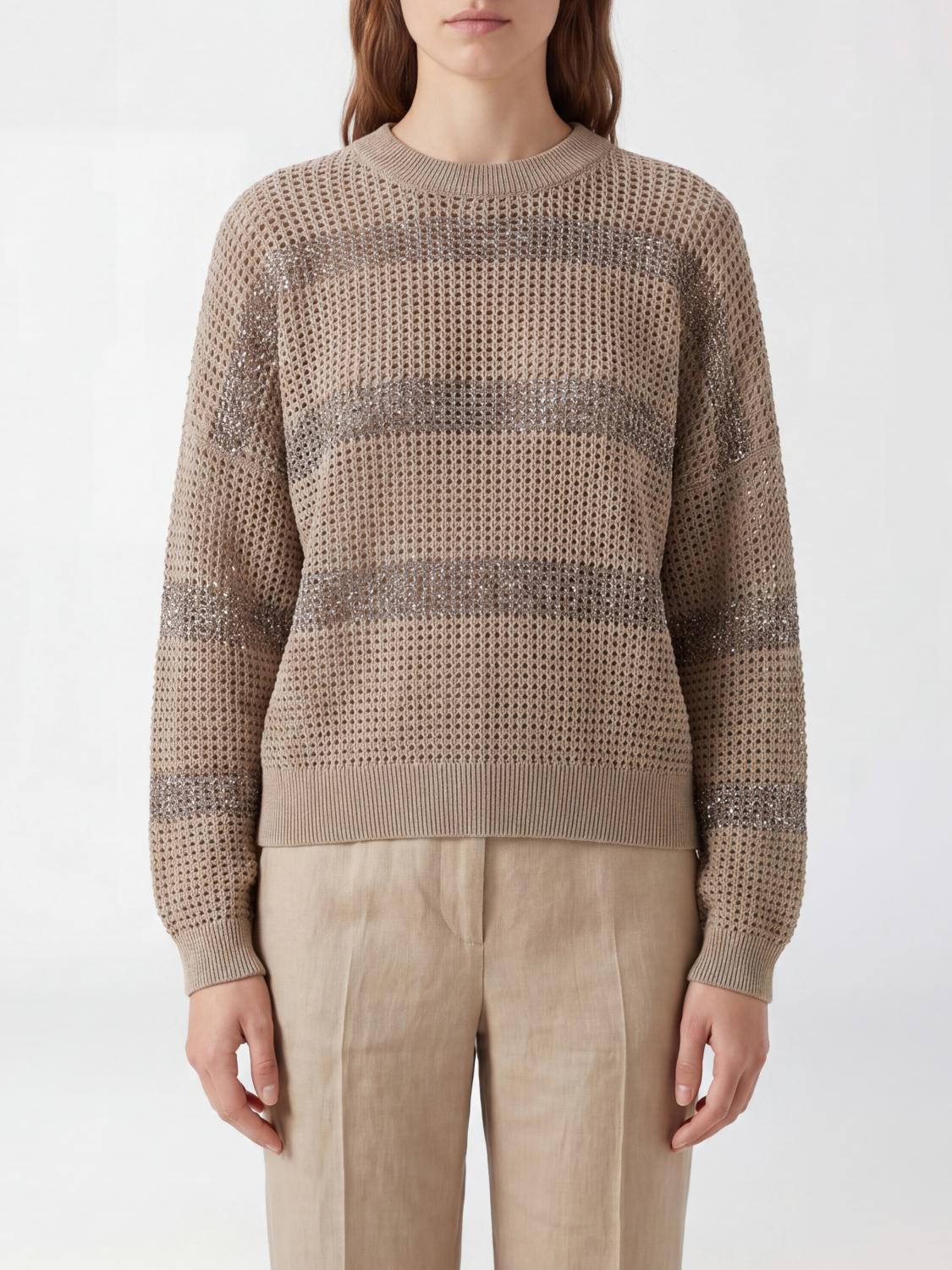 BRUNELLO CUCINELLI Maglia in cotone con paillettes