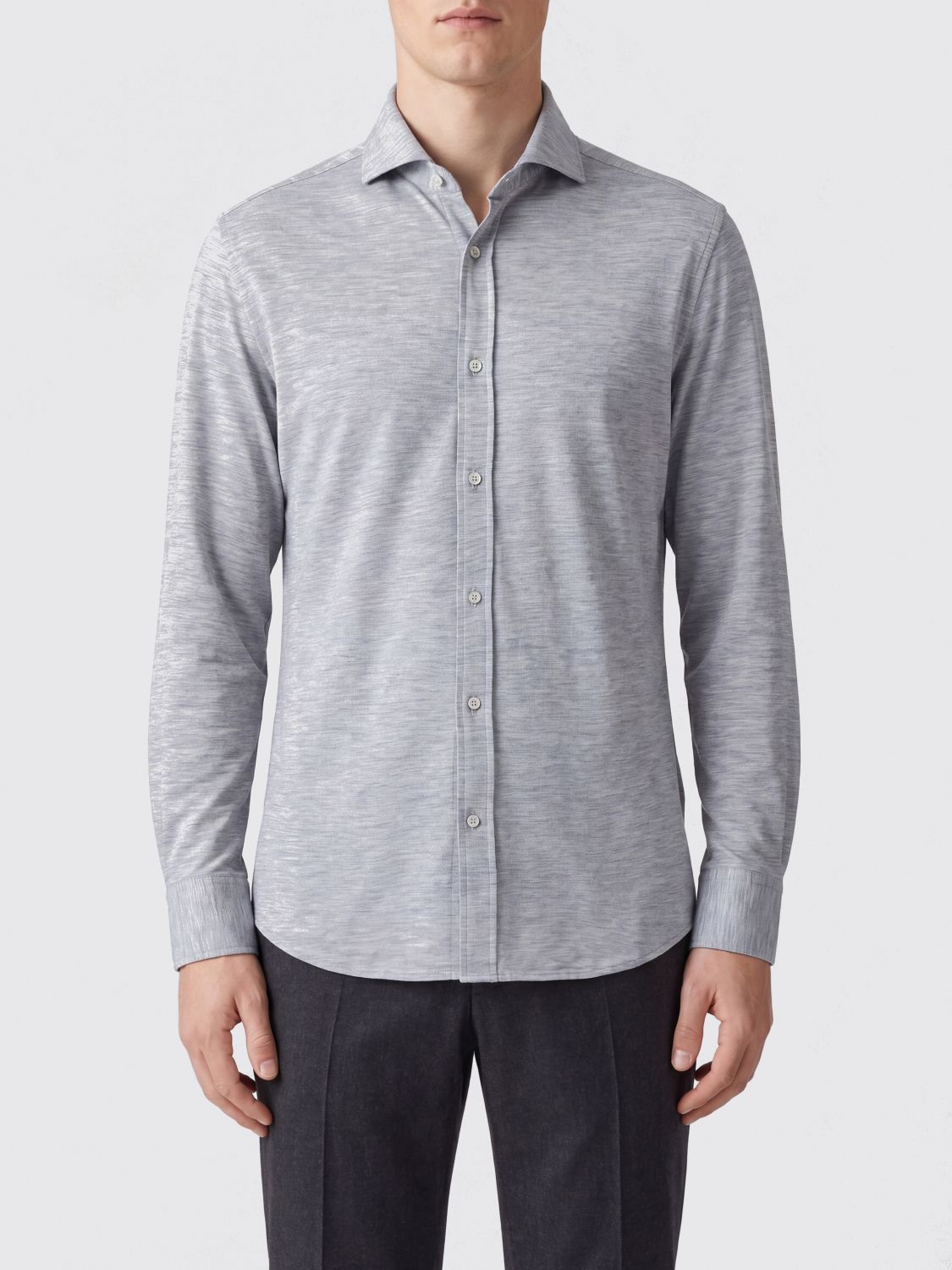 BRUNELLO CUCINELLI Camicia casual in seta e cotone
