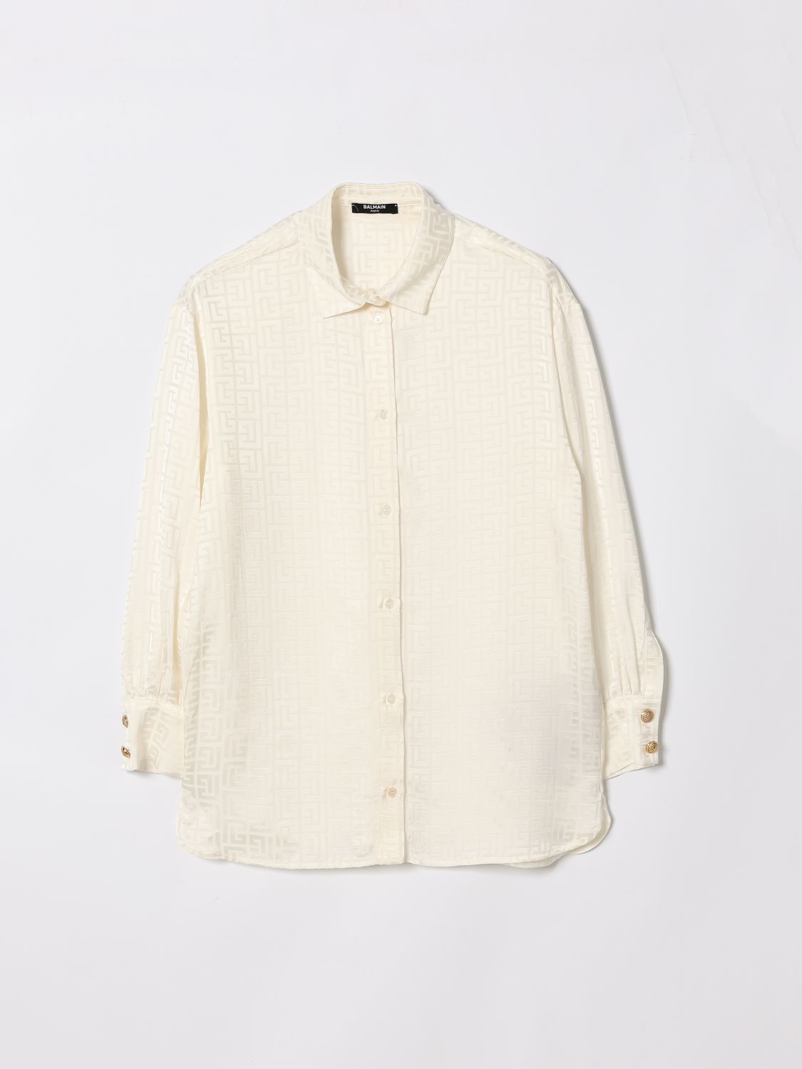 BALMAIN Viscose Shirt with Monogram Motif