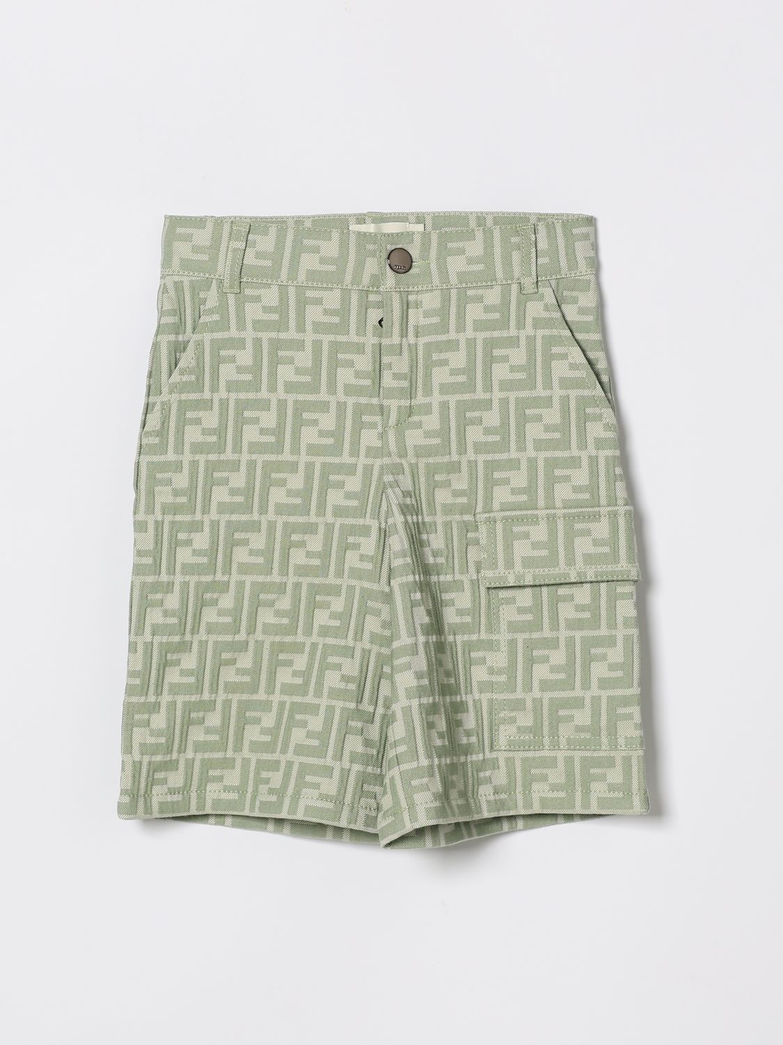 FENDI Pantaloncini in misto cotone con motivo monogram