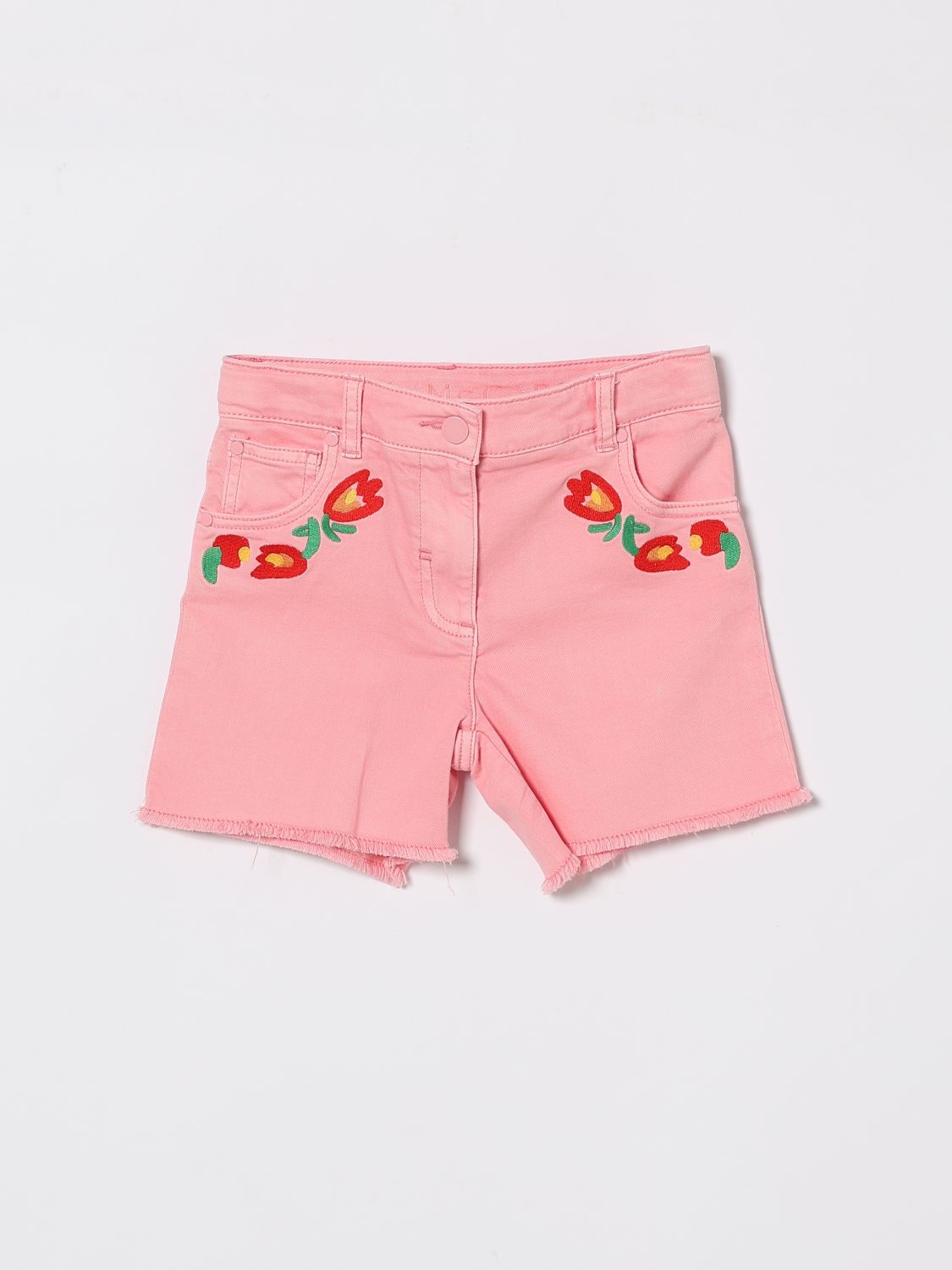 STELLA MCCARTNEY KIDS Denim Shorts with Floral Embroidery　STELLA MCCARTNEY KIDS フラワー刺繍デニムショートパンツ STELLA