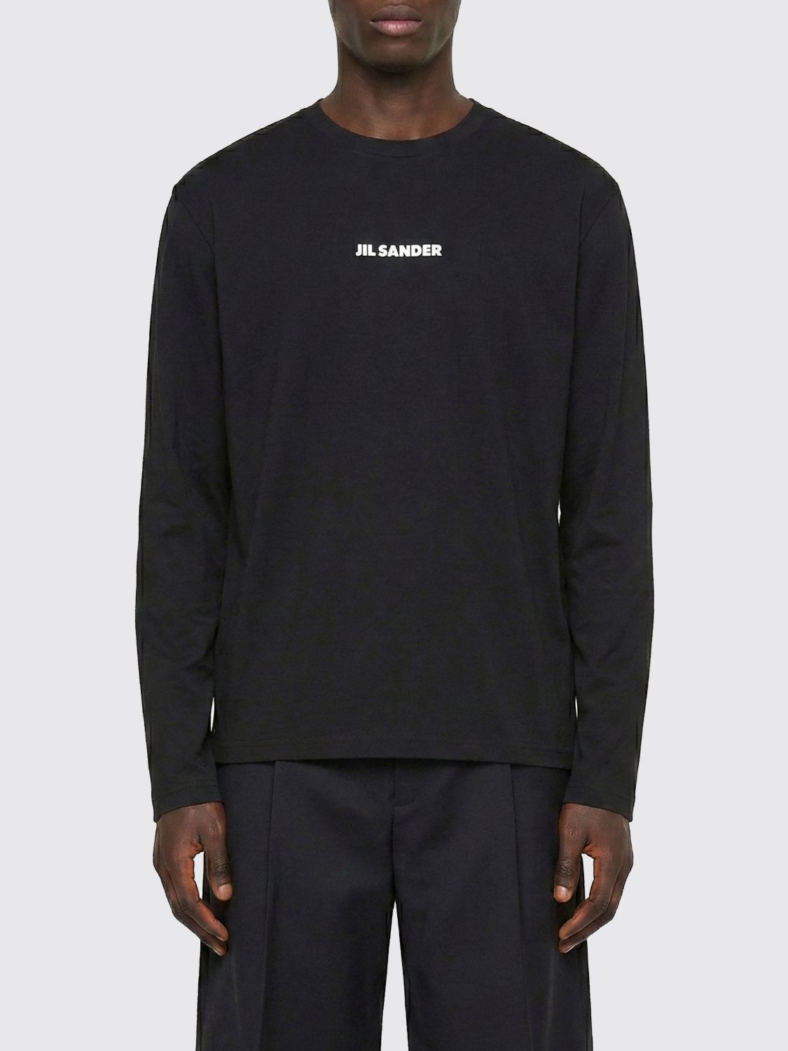 Jil Sander Herren Schwarz Cotton Logo T-Shirt