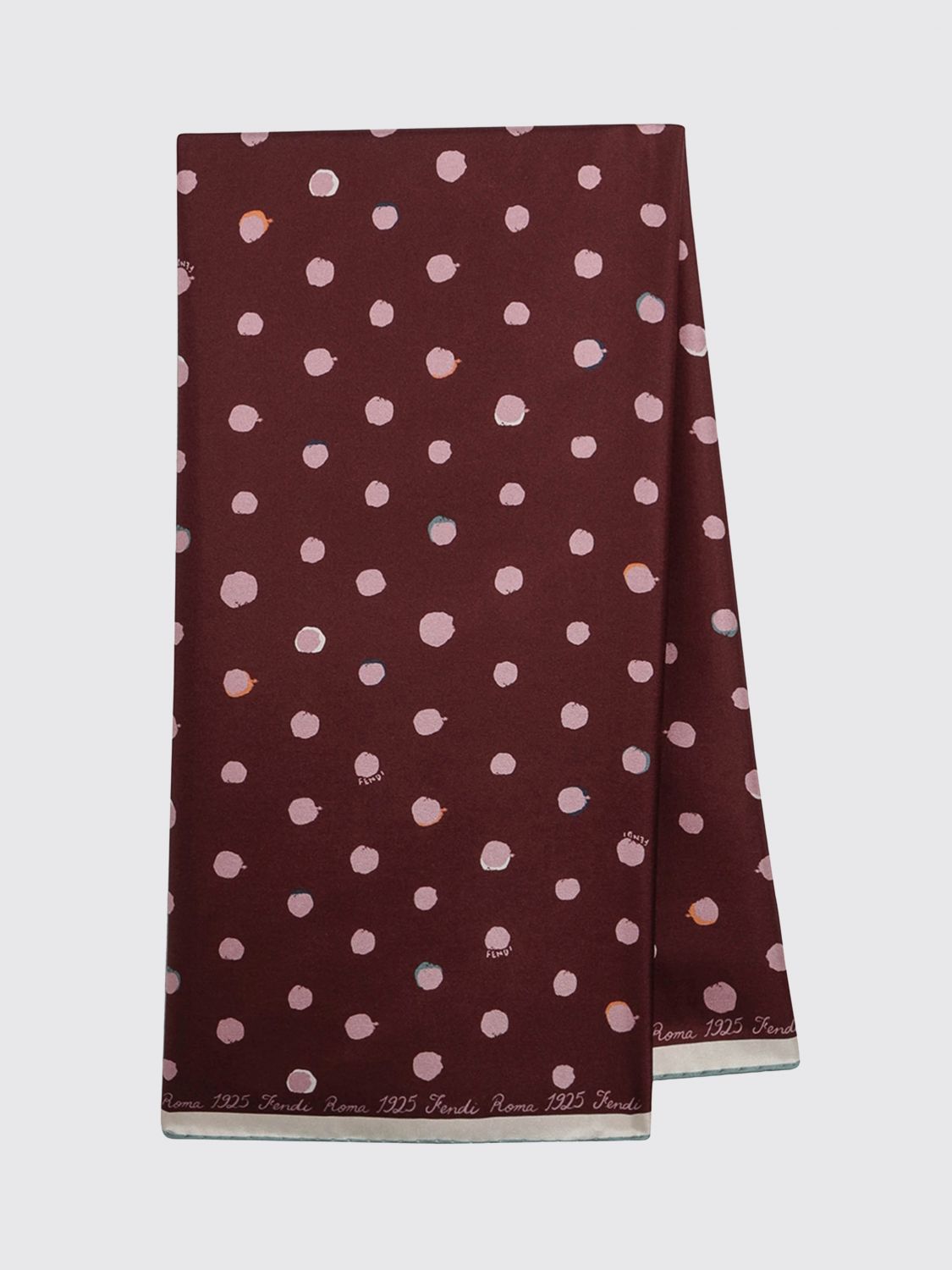 FENDI Foulard reversibile in seta con stampa a pois