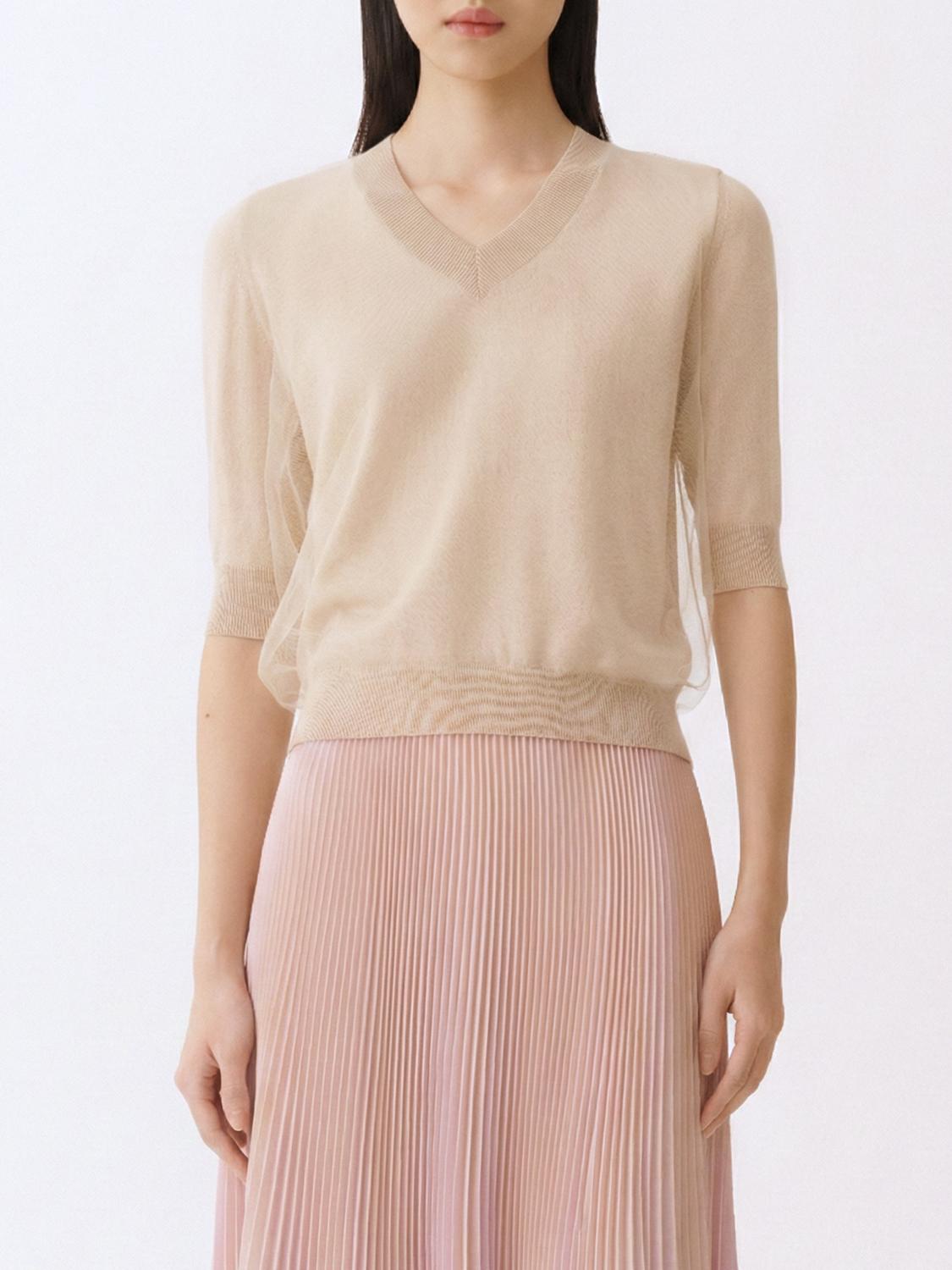 FABIANA FILIPPI V-Ausschnitt Pullover aus Schurwolle und Baumwolle