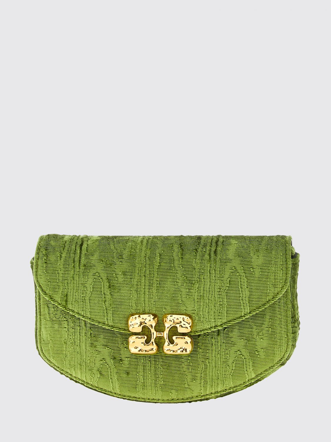 GANNI Lulu Moiré Samt Wallet On Chain Tasche