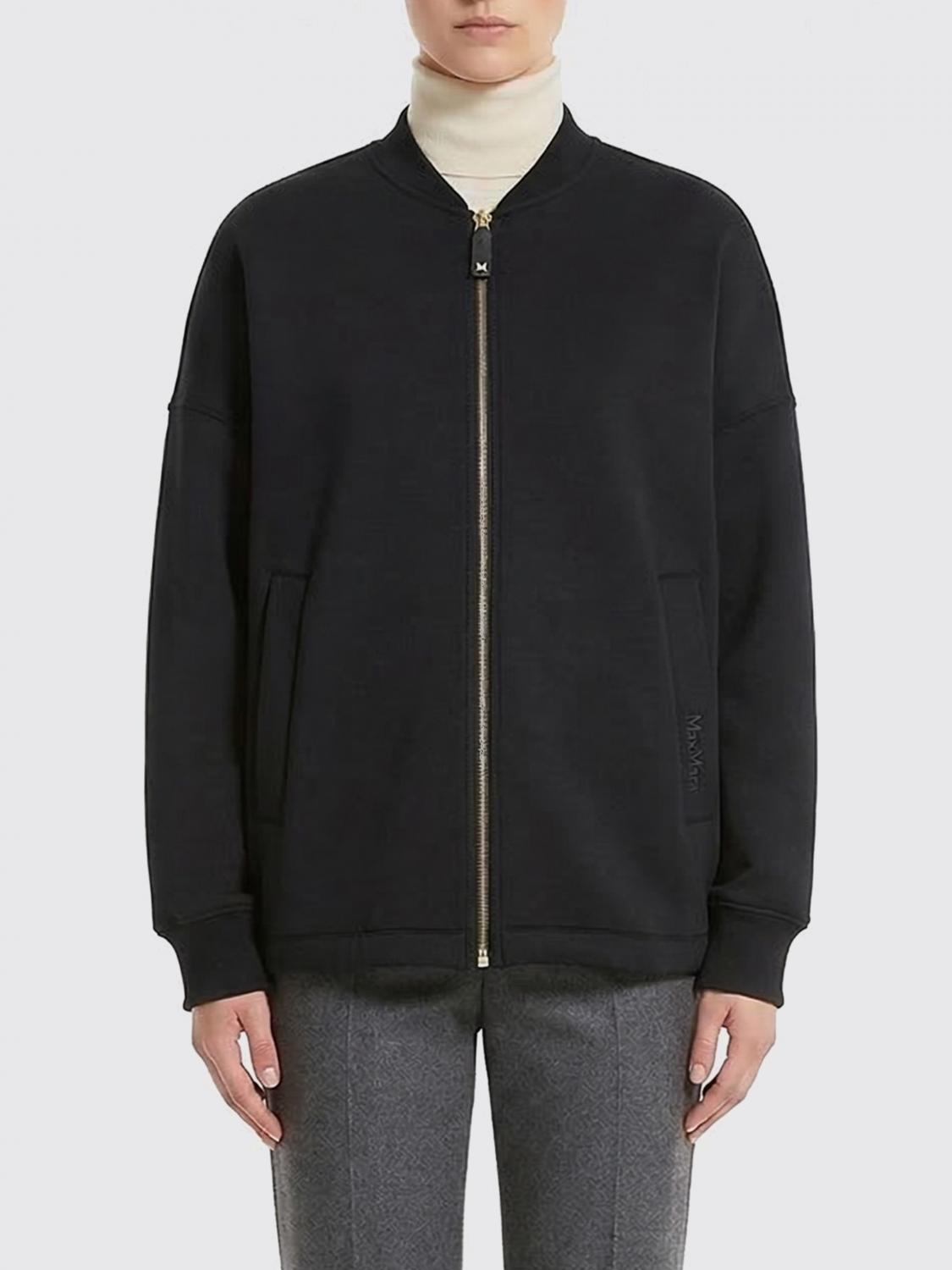 's Max Mara Cotton Blend Bomber Jacket In Black