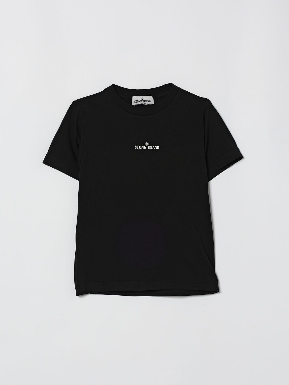 STONE ISLAND JUNIOR Baumwoll-T-Shirt mit Logo-Print