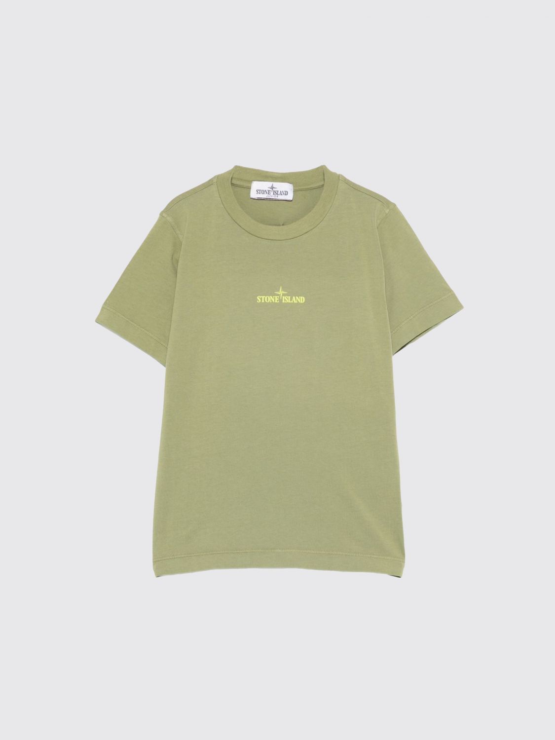 STONE ISLAND JUNIOR T-shirt in cotone con stampa logo