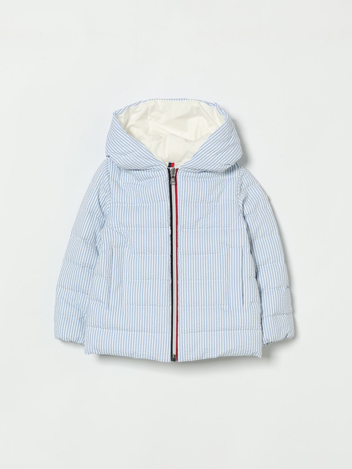MONCLER Striped Cotton Quilted Down Jacket with Hood　MONCLER フード付きストライプコットンキルティングダウンジャケット MONCLER