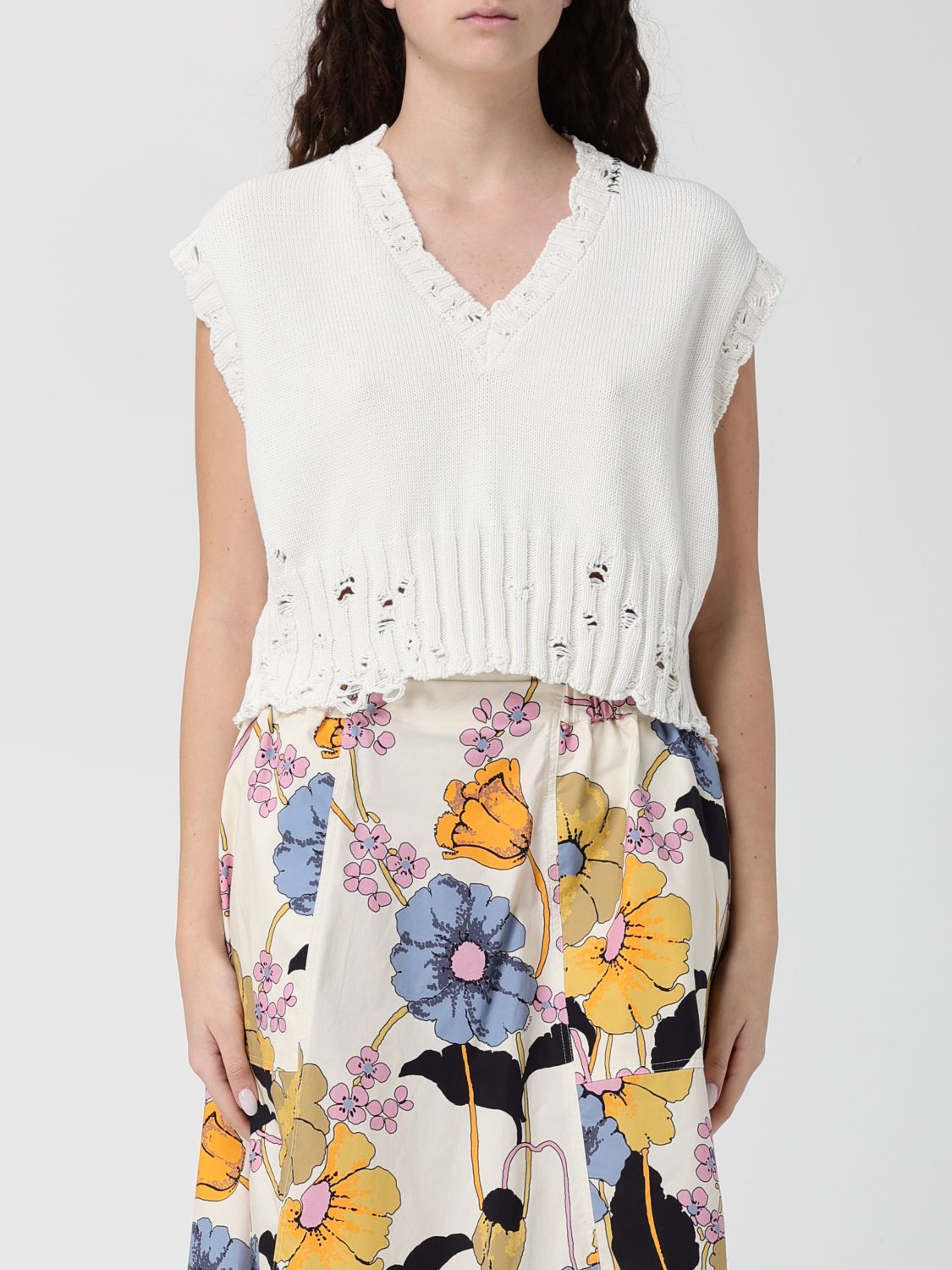 MARNI Cotton Distressed Effect Vest　MARNI コットン ダメージ加工 ベスト MARNI