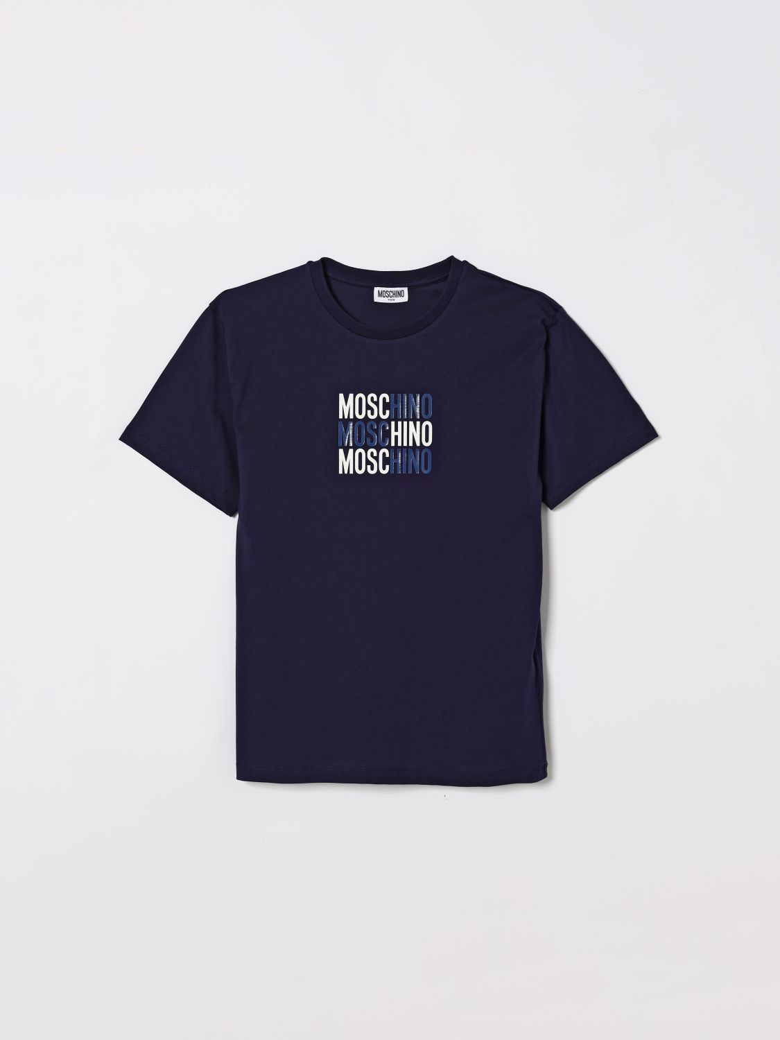 Moschino Jungen Blau Cotton T-Shirt With Logo