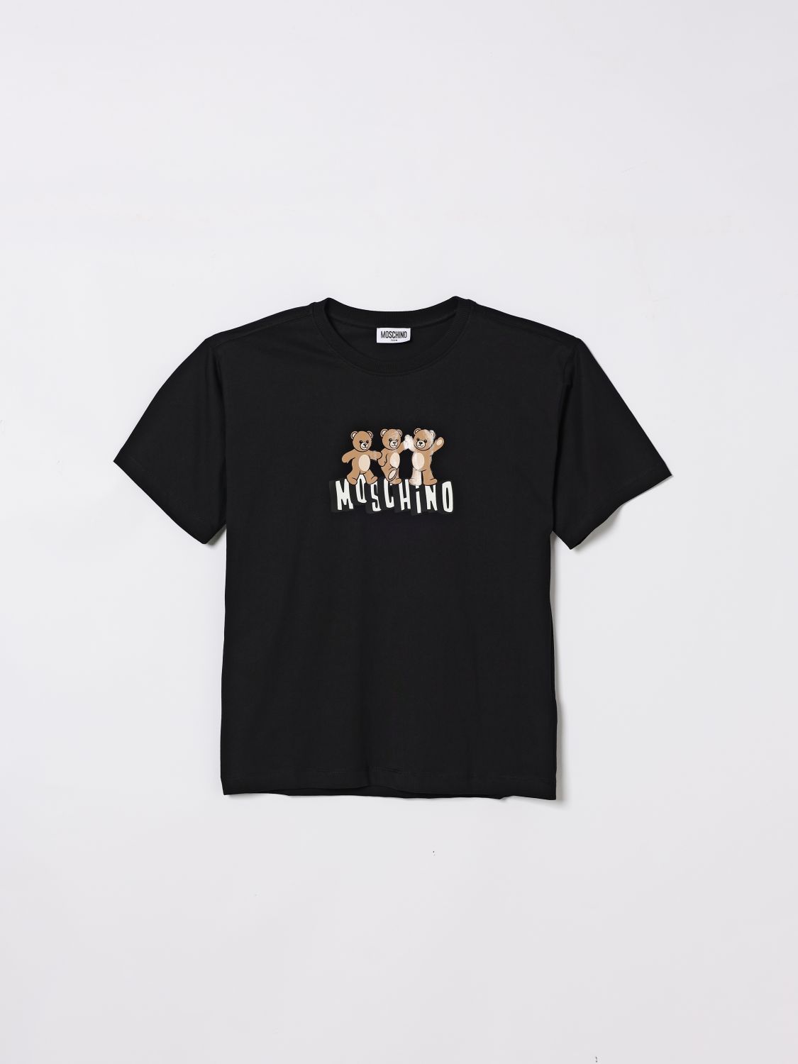 MOSCHINO Baumwoll-T-Shirt mit Teddybär-Print