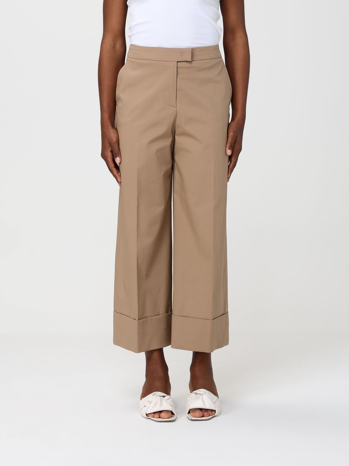 Pt Torino Cotton Twill Cropped Trousers