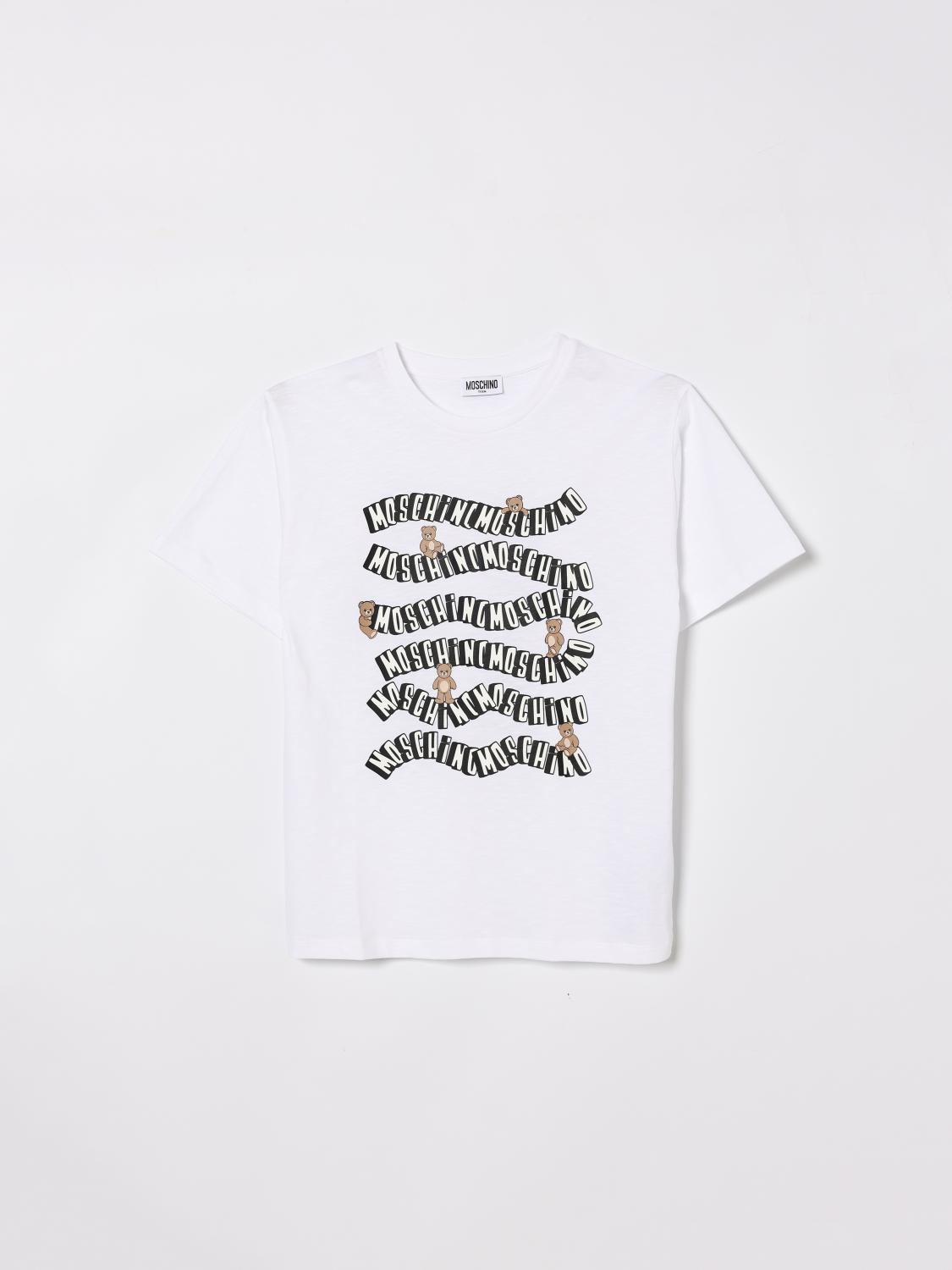 MOSCHINO Baumwoll-T-Shirt mit Logo und Allover-Teddybär-Print