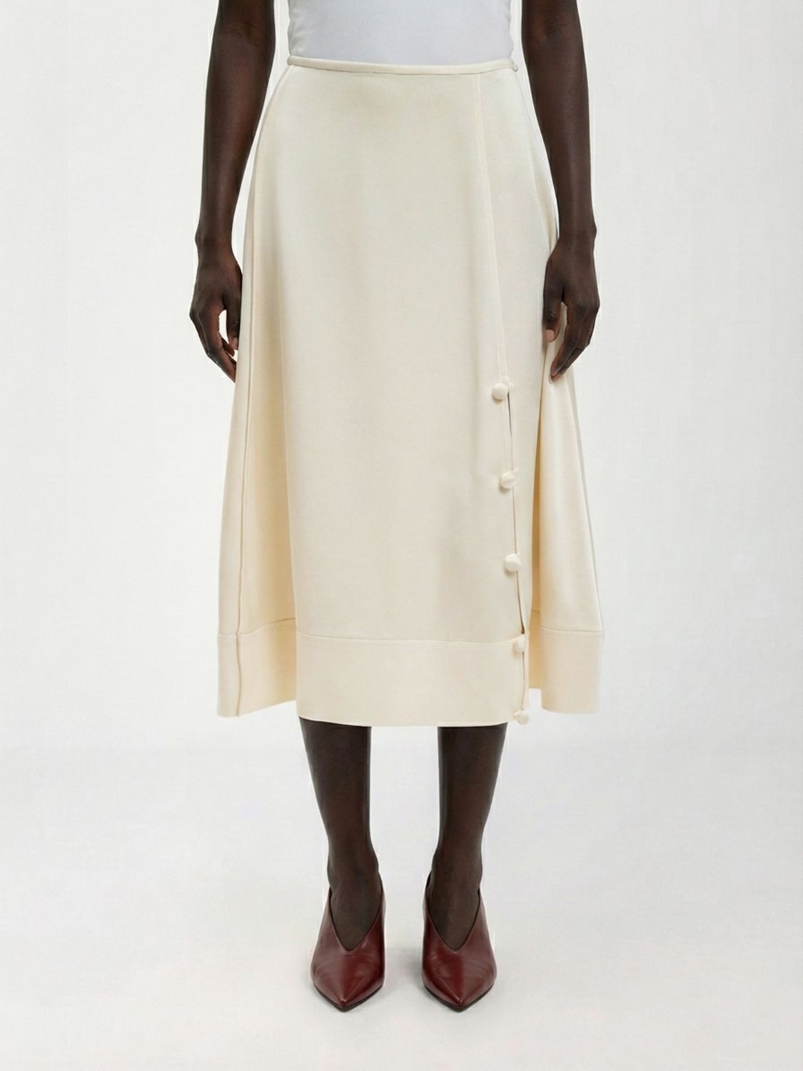 Jil Sander JIL SANDER Satin Midi Skirt　JIL SANDER サテンミディスカート