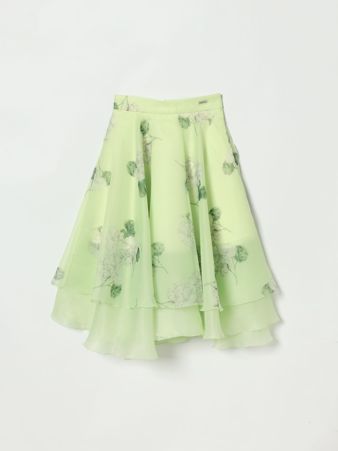 MONNALISA Asymmetrischer Organza Rock mit Blumenprint