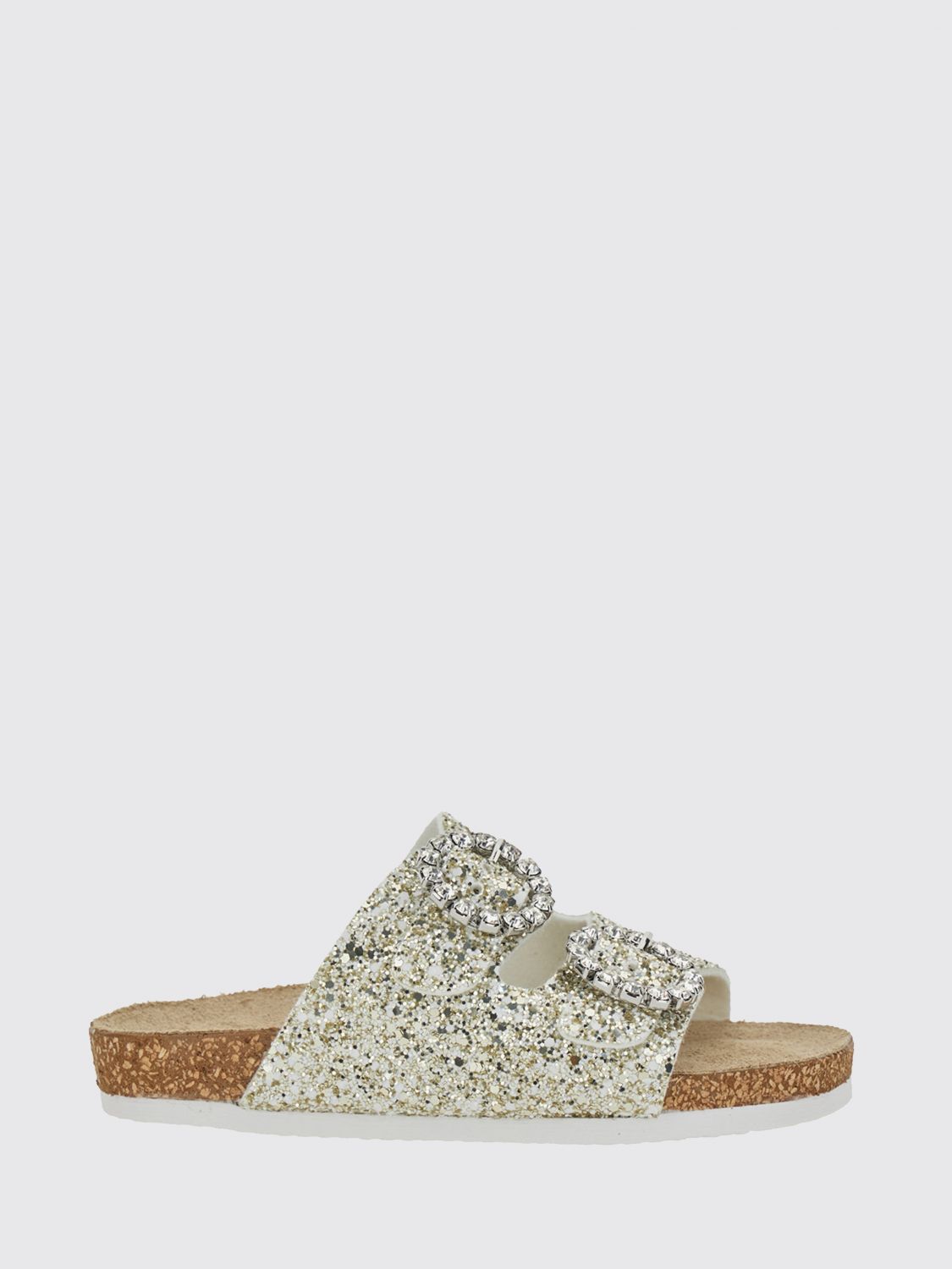 MONNALISA Sandalo in glitter con fibbie gioiello