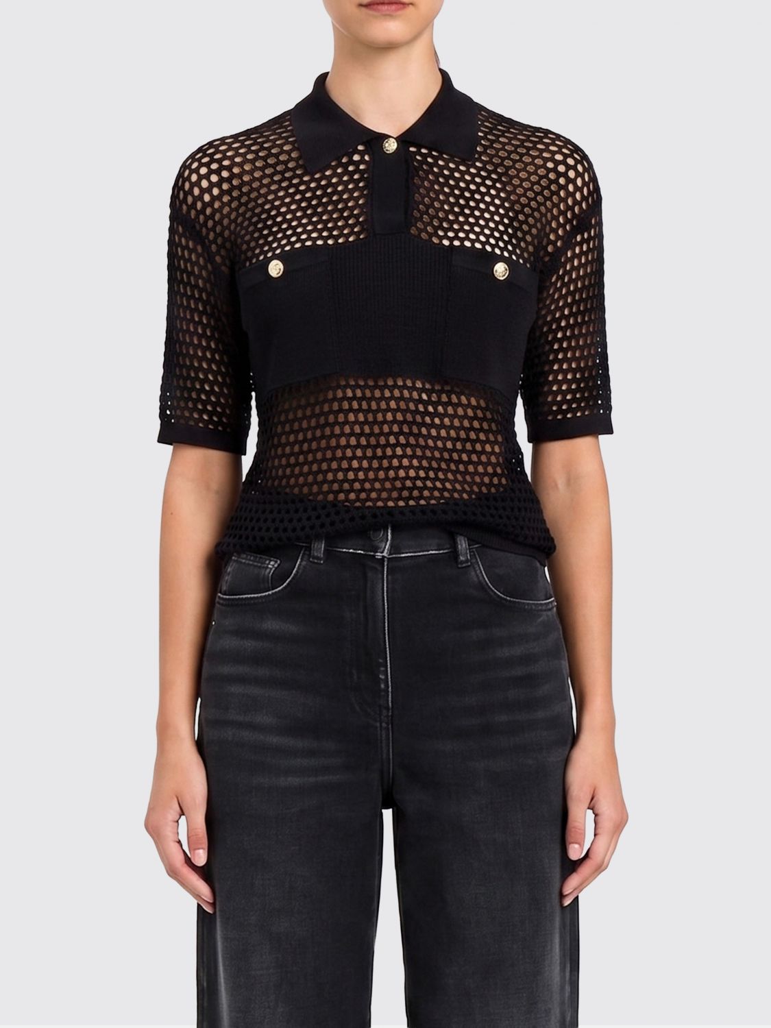 Actitude Twinset Mesh-Viskose-Polohemd