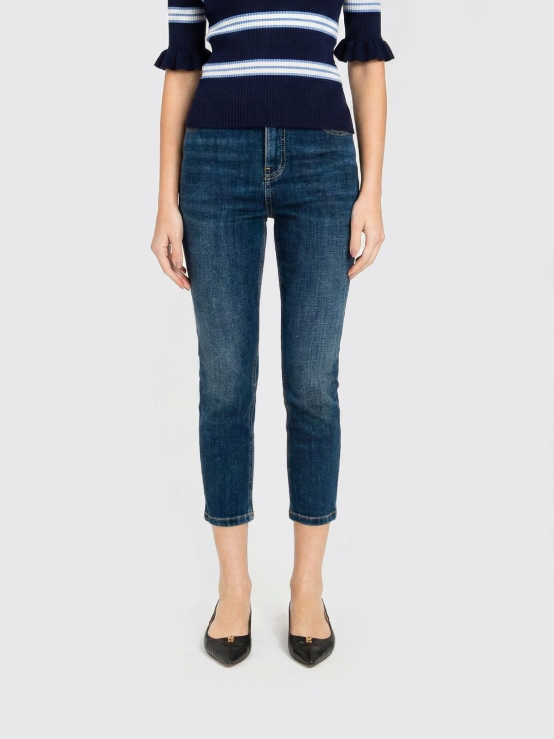 Twinset Kurze Stretch-Denim-Jeans