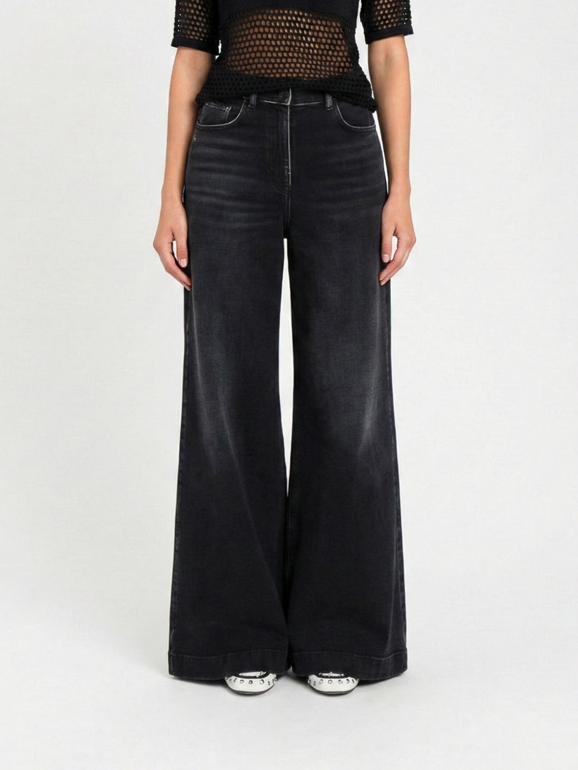 Actitude Twinset Palazzo Jeans aus Stretch-Denim