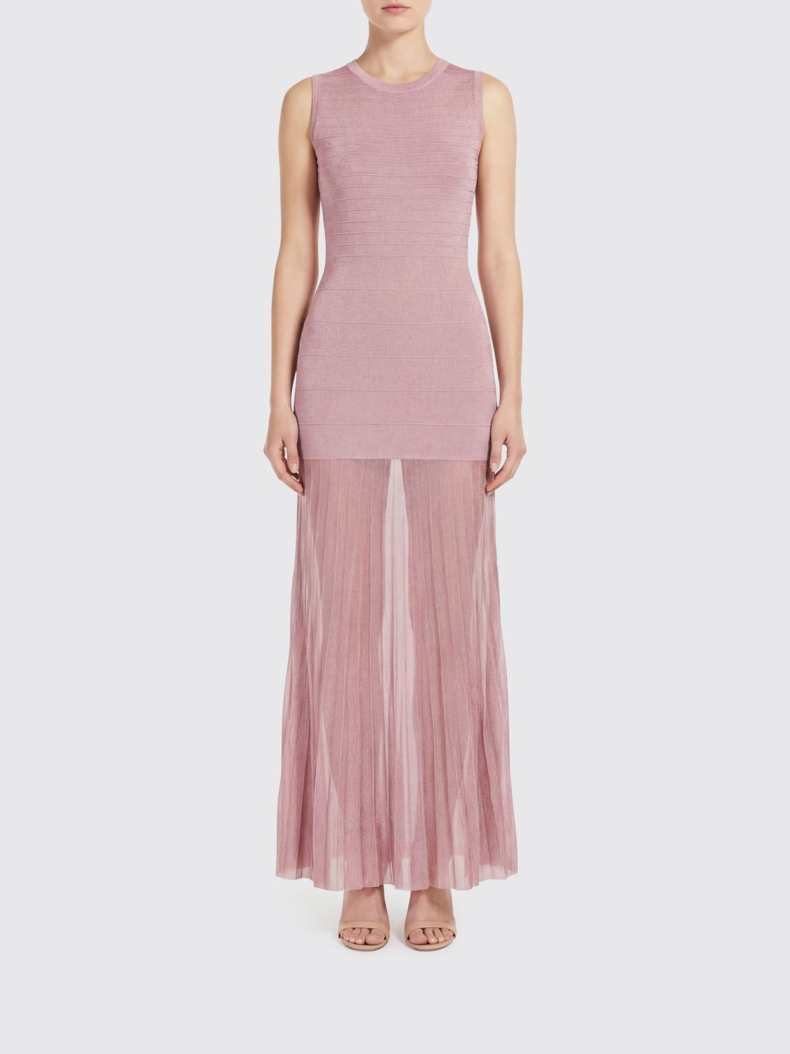 Twinset Lurex Viscose Knit Long Dress