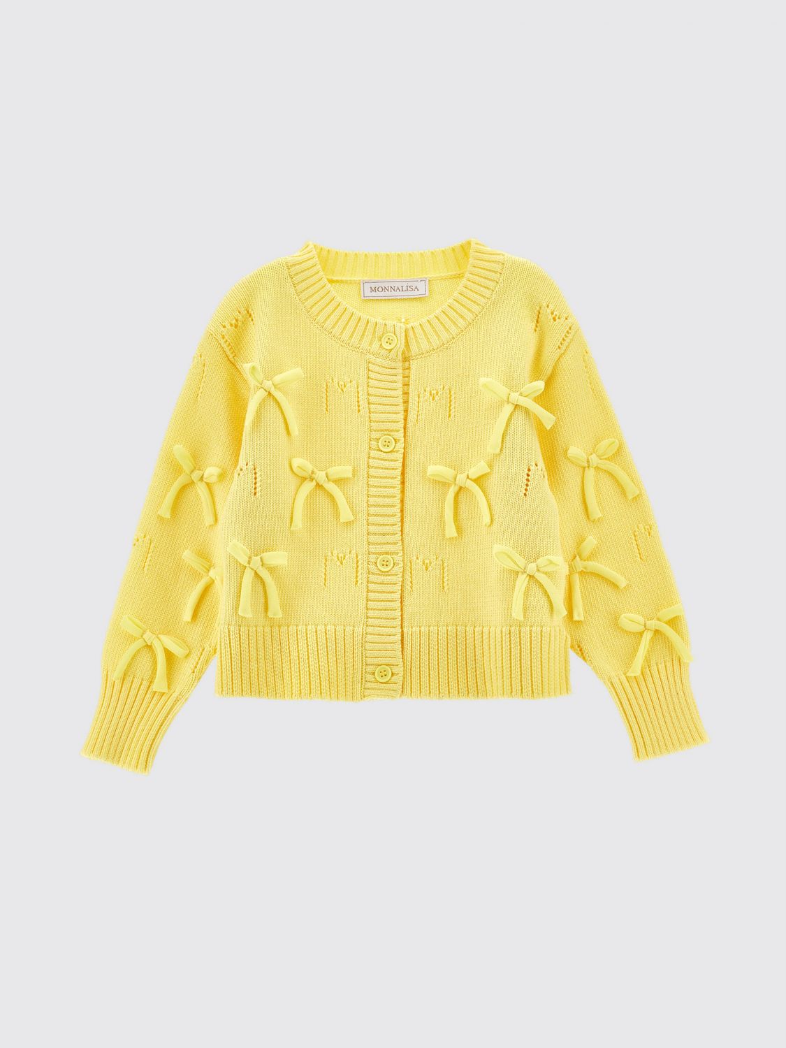 MONNALISA Cardigan in cotone con fiocchi