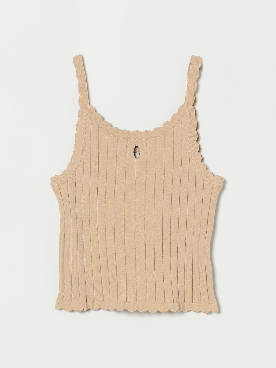 Twinset Geripptes Viskose-Stricktop