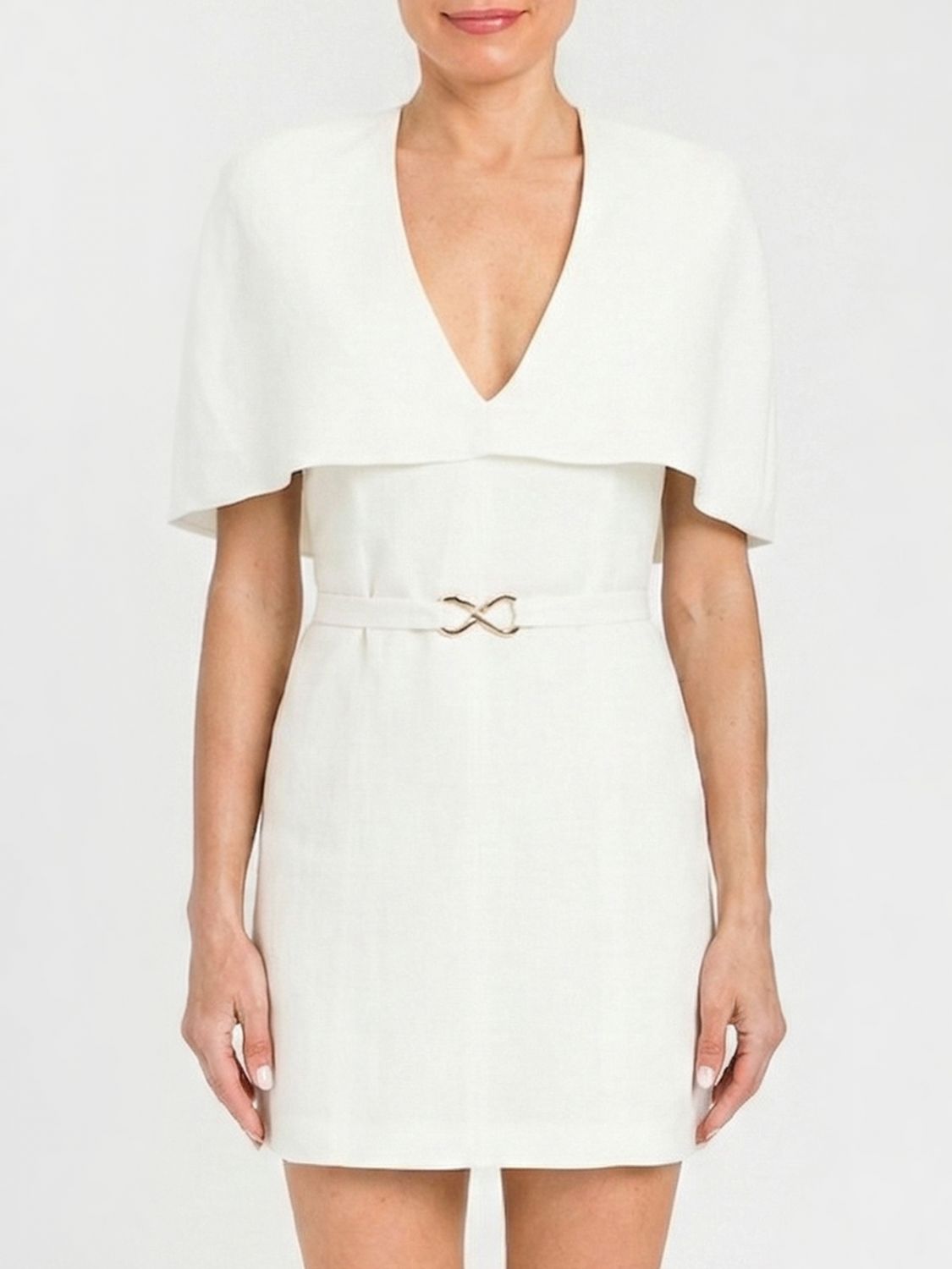 Twinset Mini-Cape-Kleid aus Leinenmischung