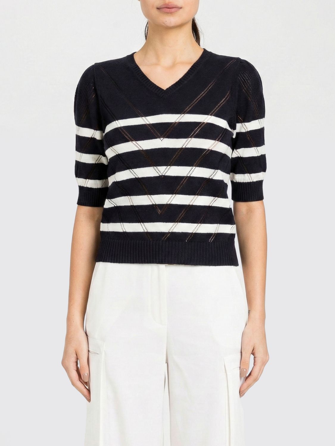 Top in maglia Twinset a righe