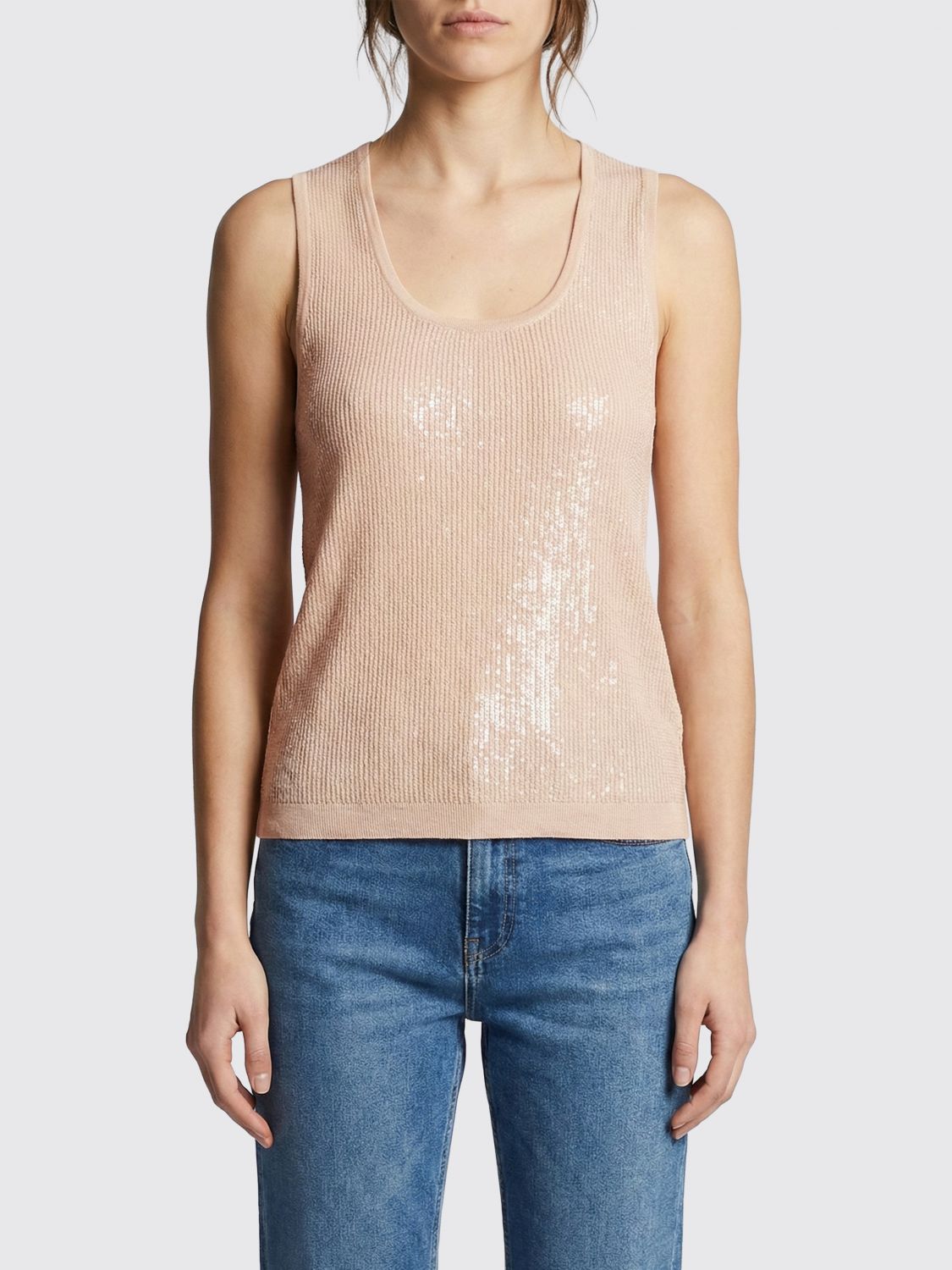 Twinset Cotton Blend Top with Sequins