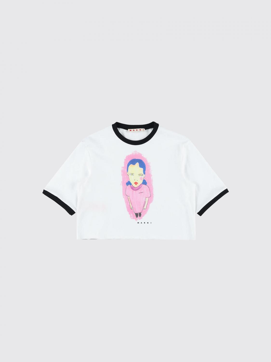 MARNI Printed Cotton Crop T-shirt　MARNI プリント コットン クロップ T シャツ MARNI