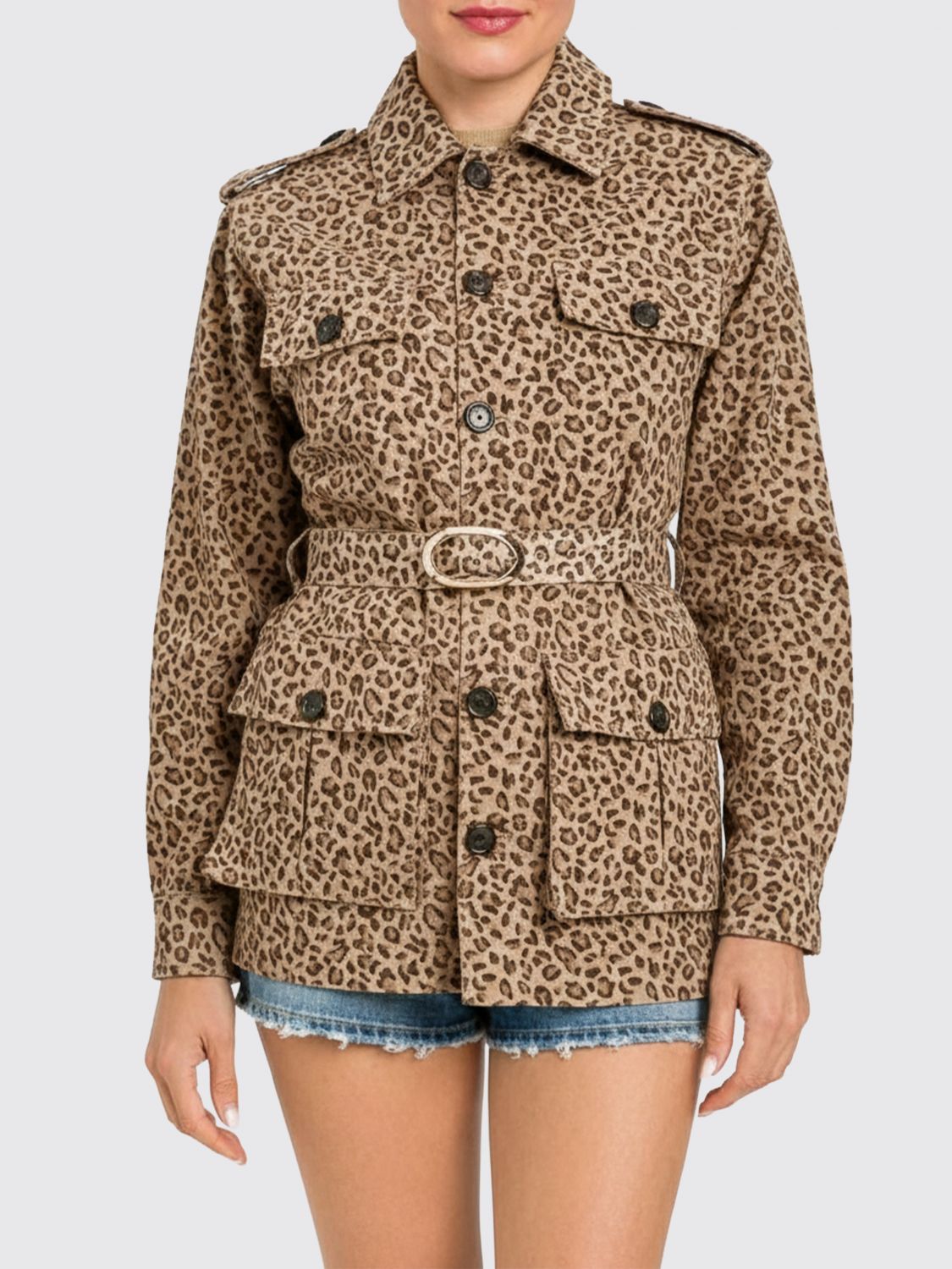 Twinset Leopard-pattern Jacket In Brown