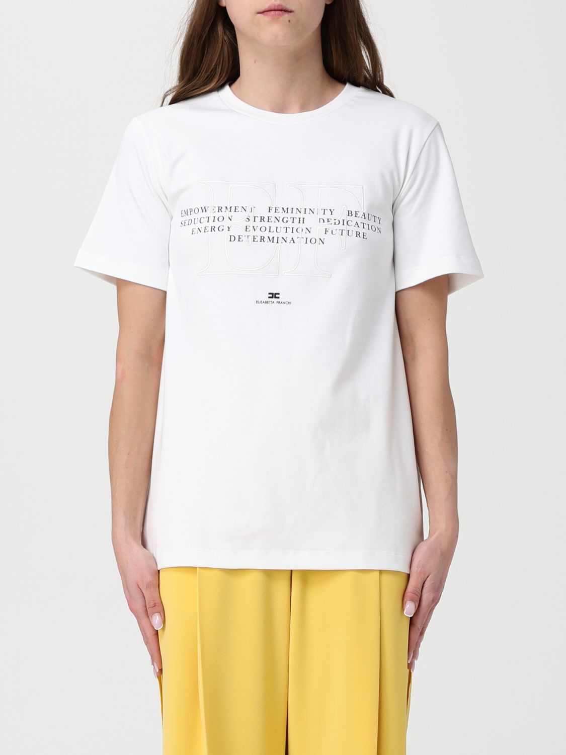 ELISABETTA FRANCHI Baumwoll-T-Shirts mit Slogan