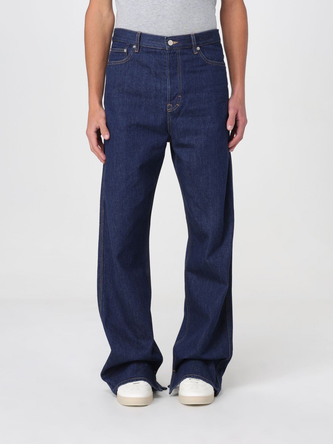 GUCCI Jeans a gamba larga in denim di cotone