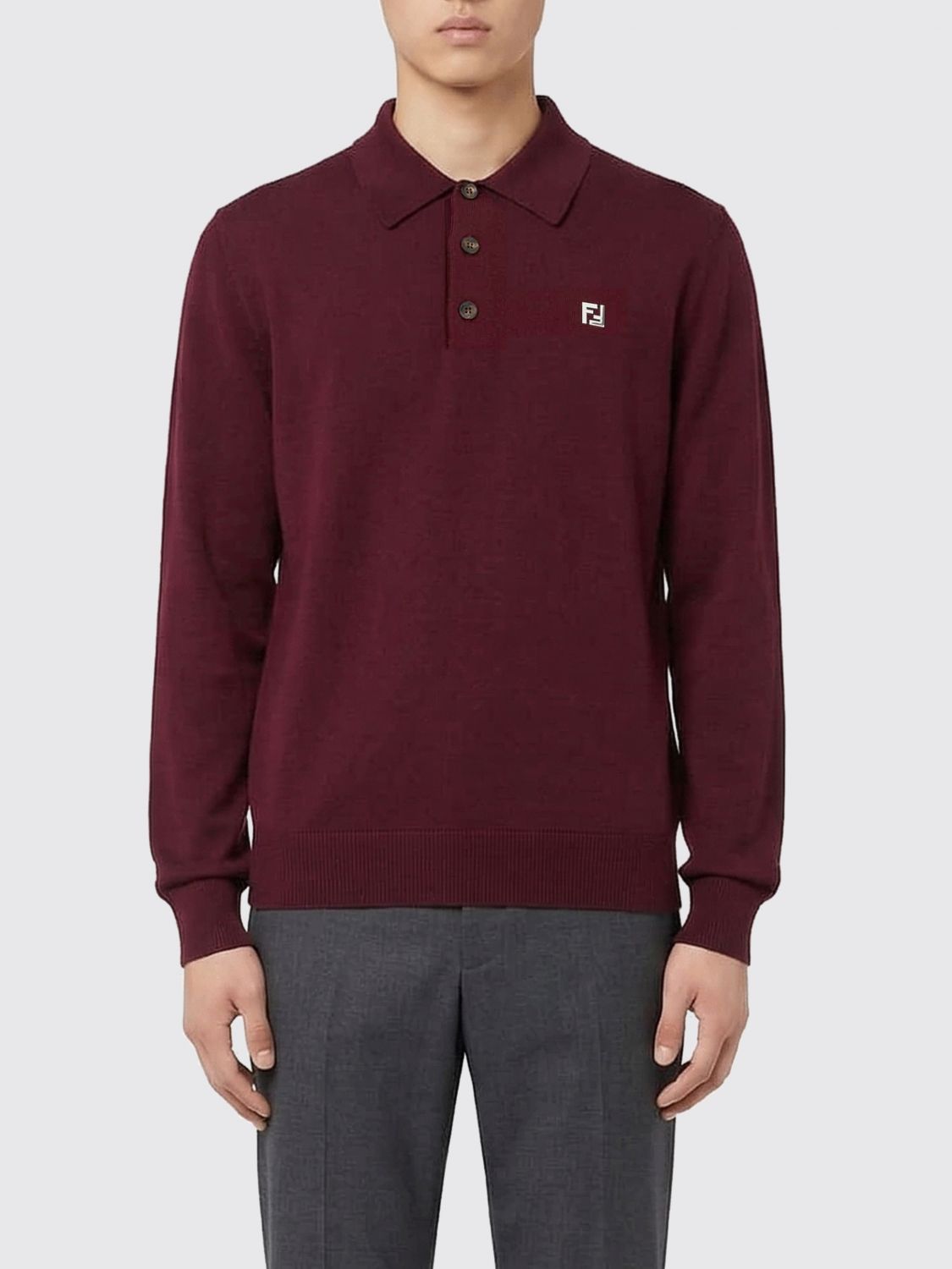 FENDI Wollstrickpolo mit FF-Logo